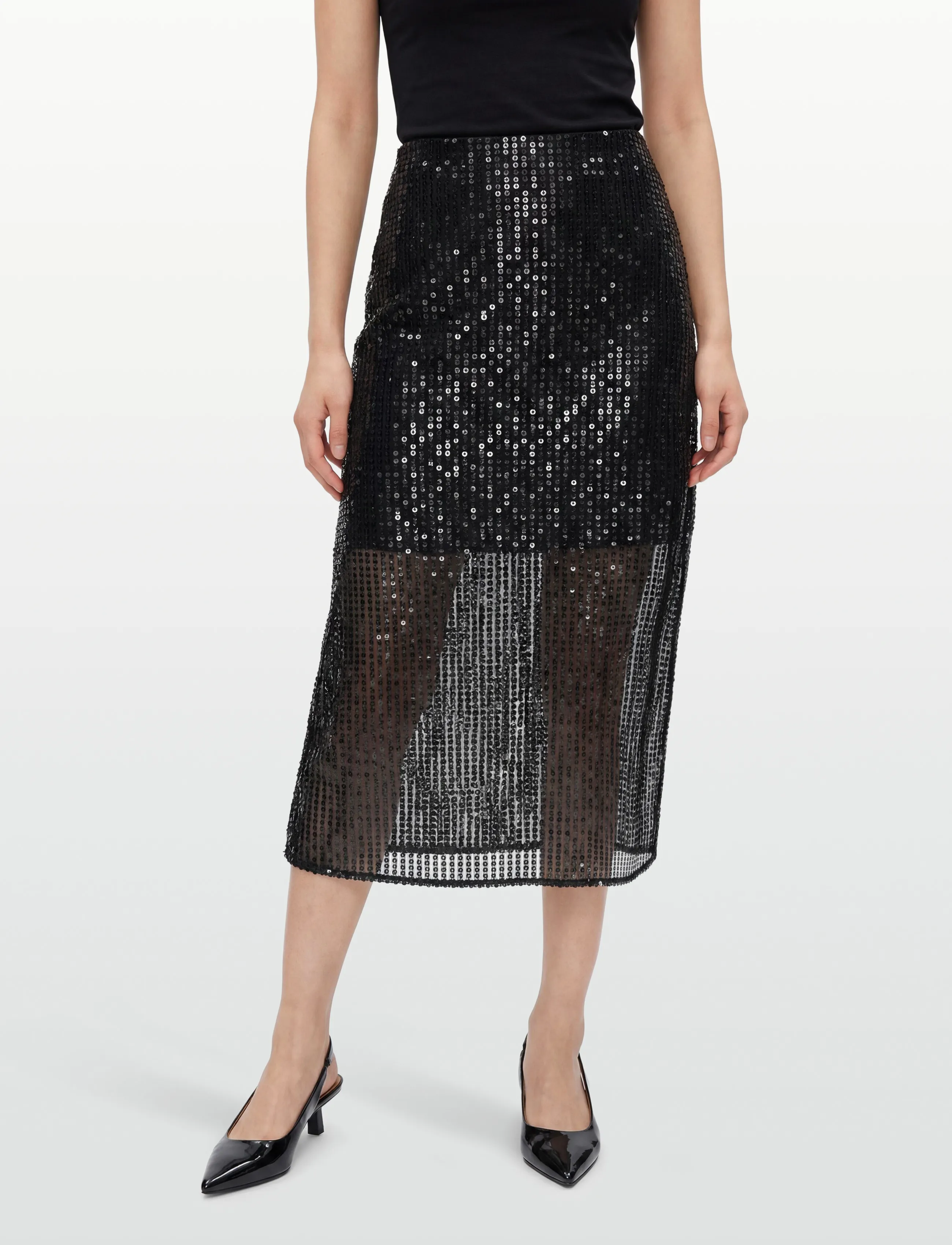 Malina - Solina see-through sequin midi skirt - litter-seelik - midnight sequin - 3