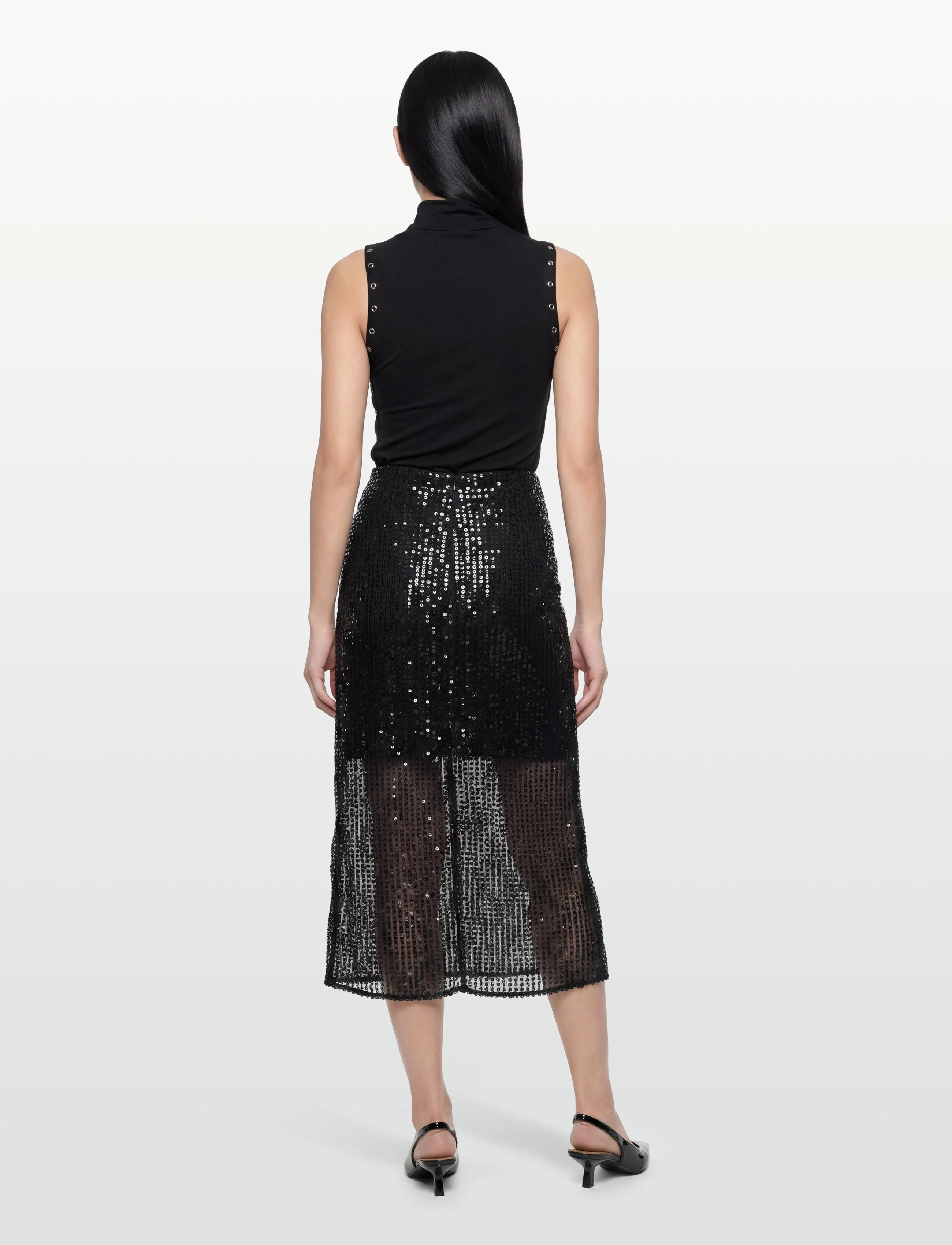 Malina - Solina see-through sequin midi skirt - litter-seelik - midnight sequin - 4