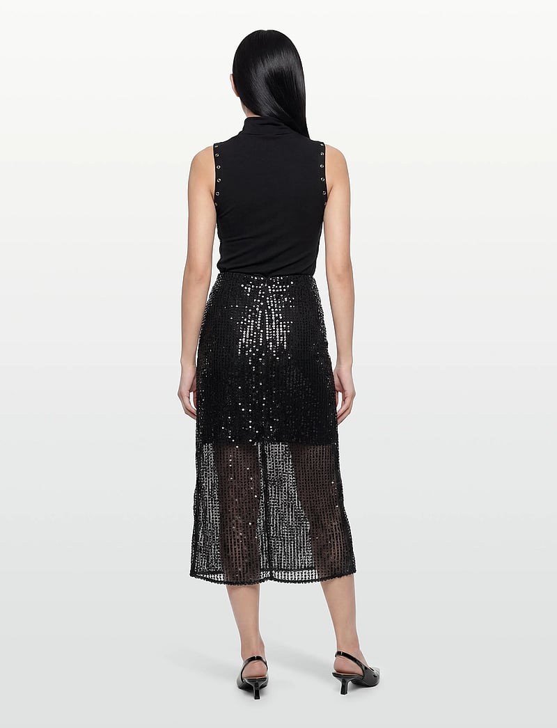 Malina - Solina see-through sequin midi skirt - pailletten-röcke - midnight sequin - 4