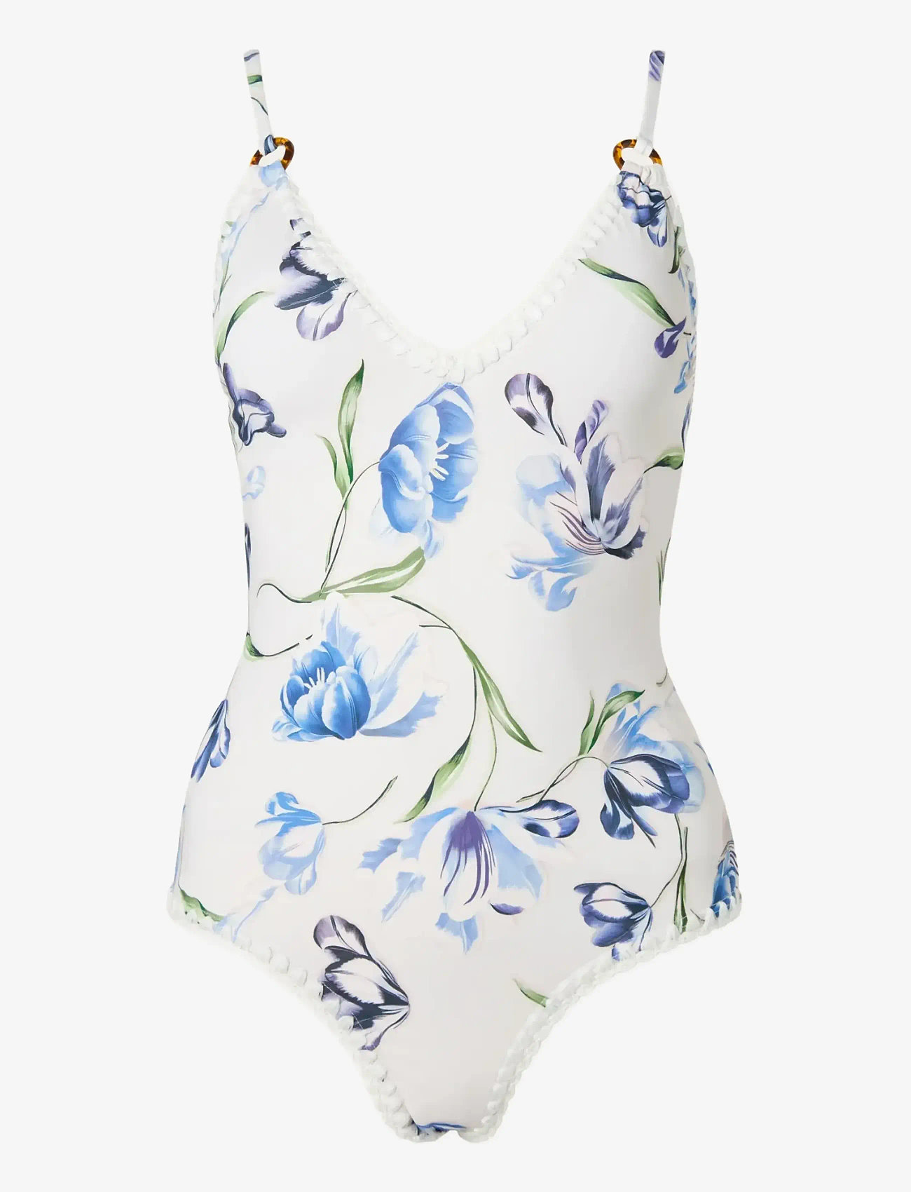 Malina - Nila V-Neck Crochet Trimmed Swimsuit - ujumistrikood - tulip blue - 1