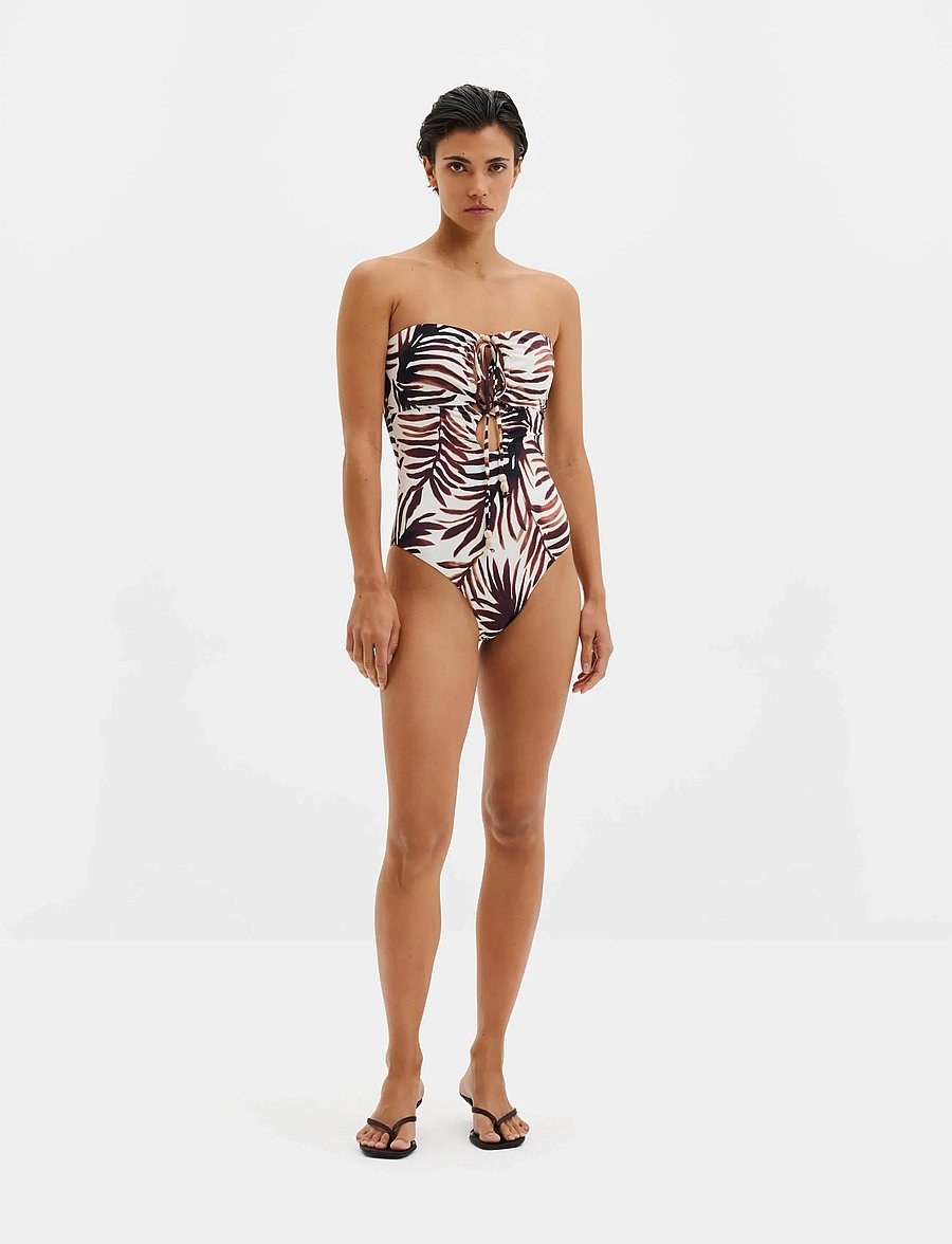 Malina - Idalia Bandeau Cut Out Swimsuit - badedragter - burnt leaf - 3