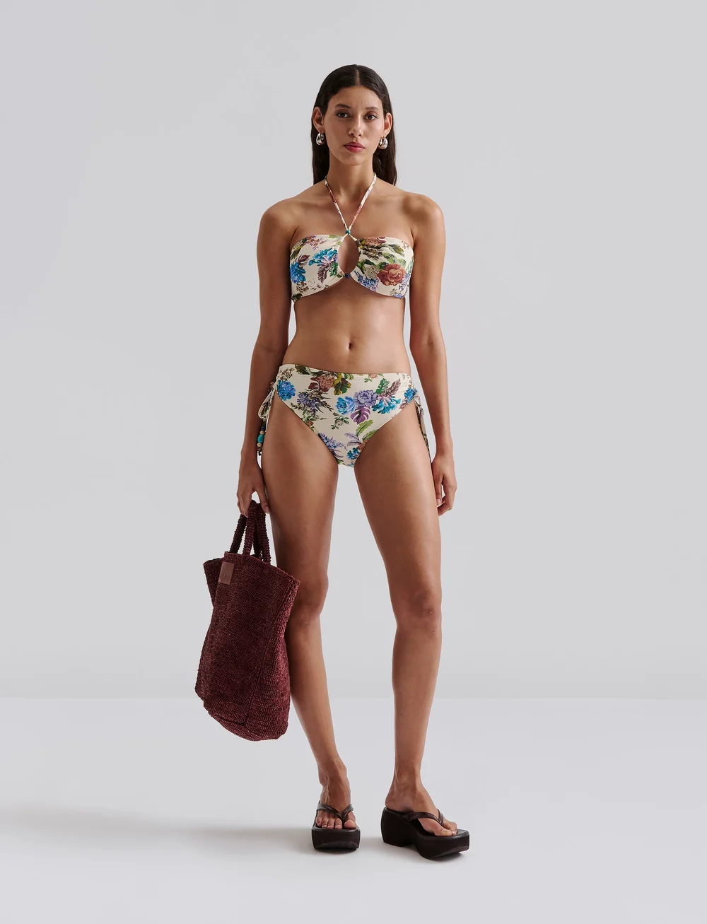 Malina - Cara bandeau bikini top - bandeau-bikini-oberteile - botanic florals - 0