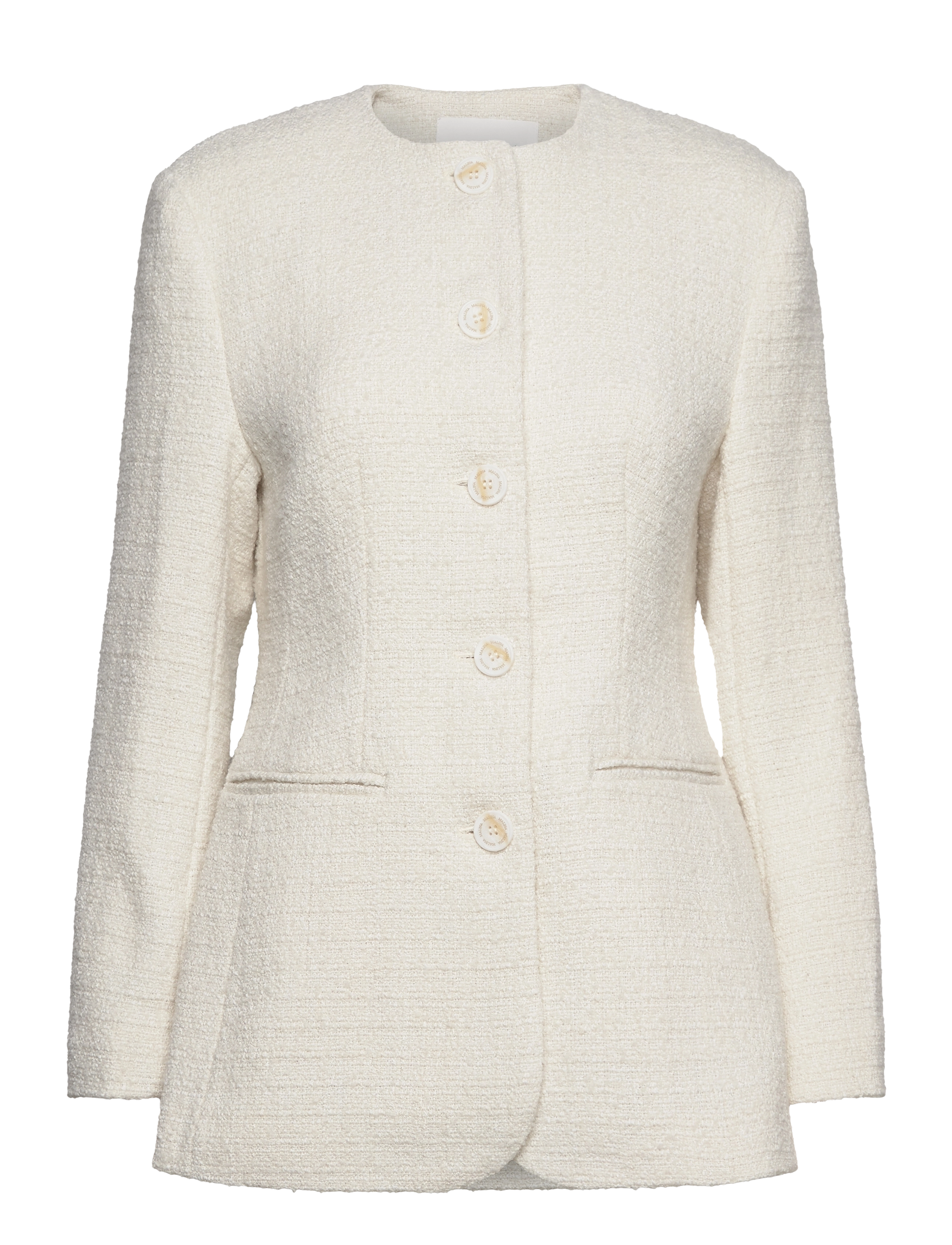 MALINA Carol Fitted Runder Hals Blazer Cream - XL - Damen