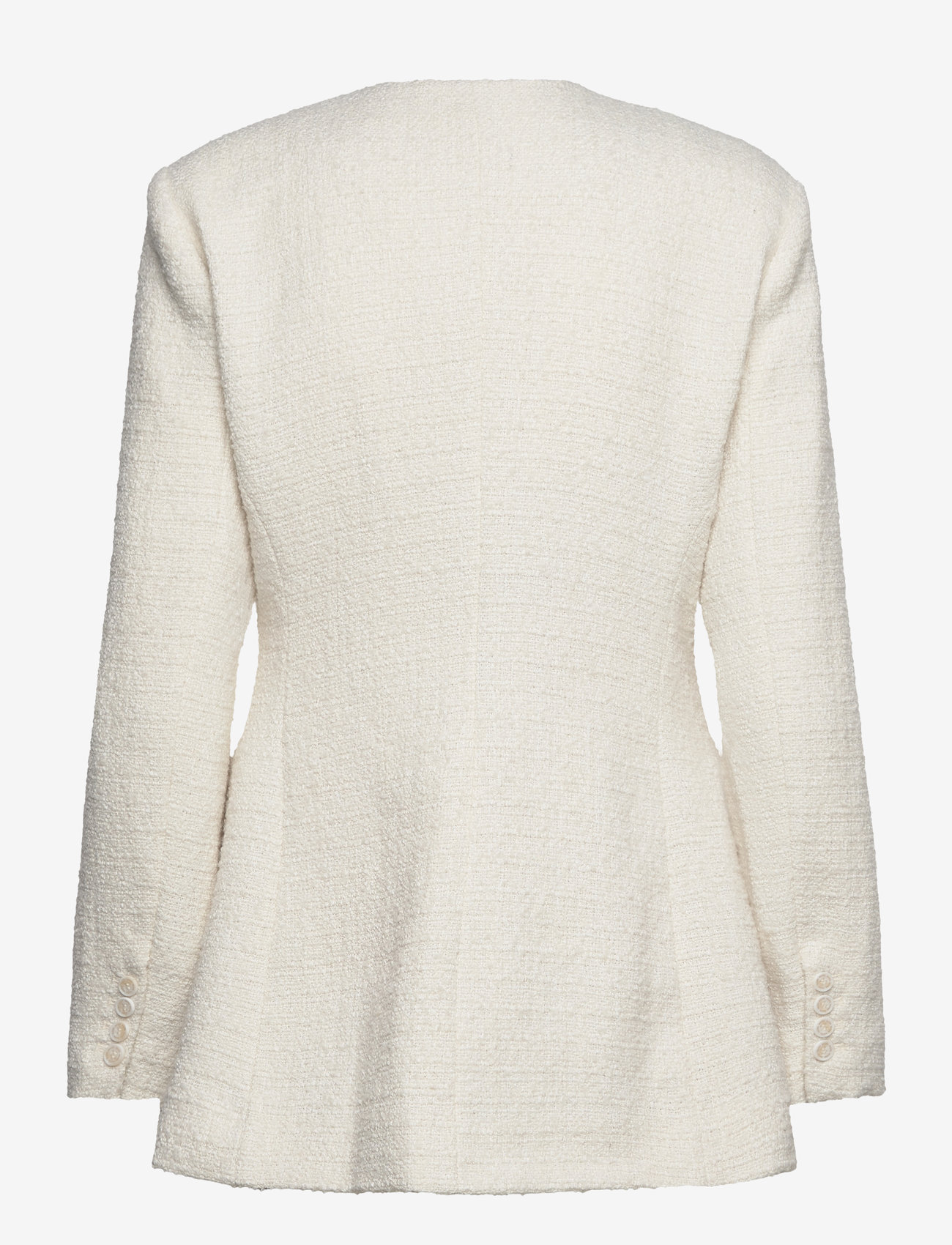 Malina - Carol fitted round neck blazer - enkelknäppta kavajer - cream - 2