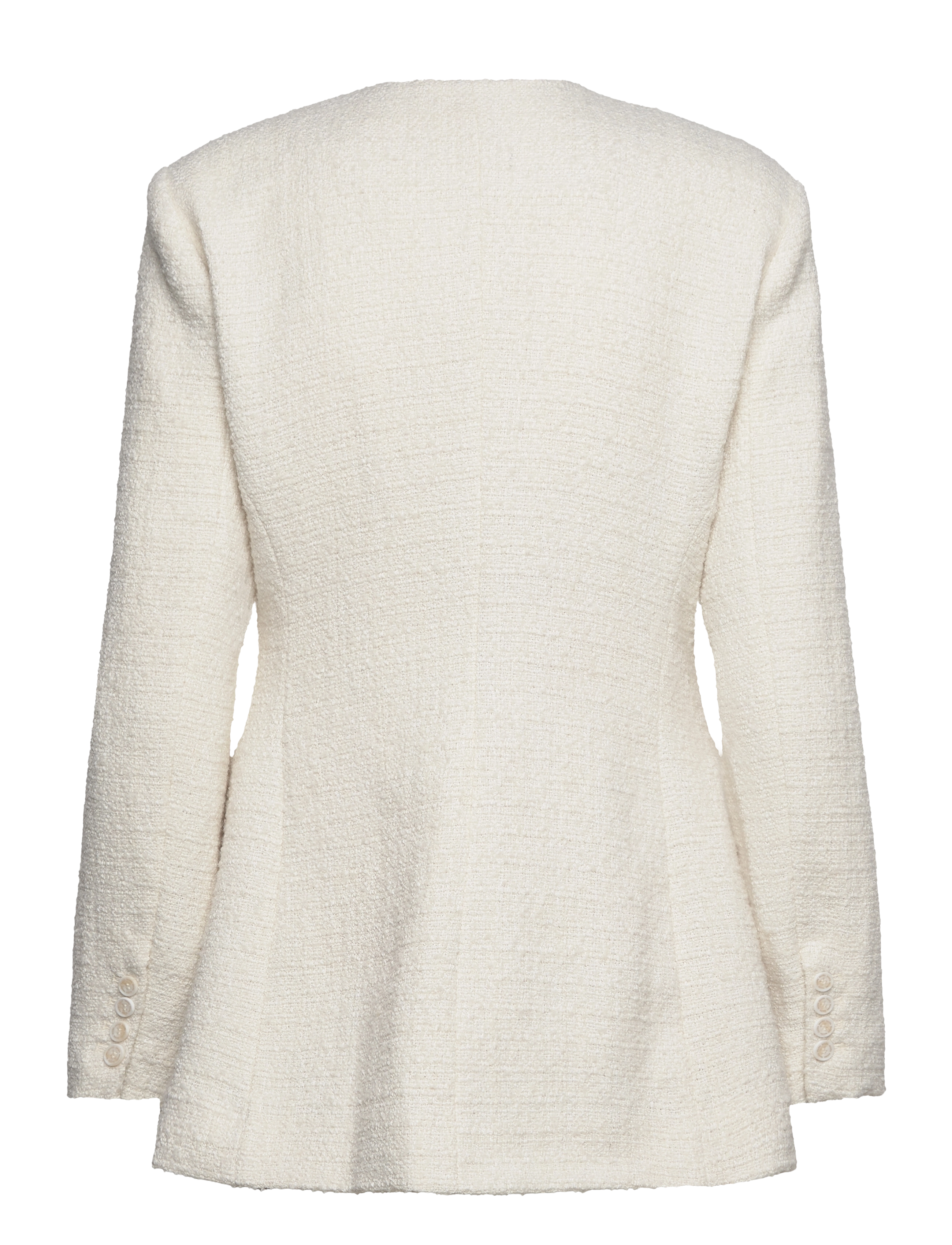 Malina - Carol fitted round neck blazer - Ühes joones nööpidega bleiserid - cream - 2
