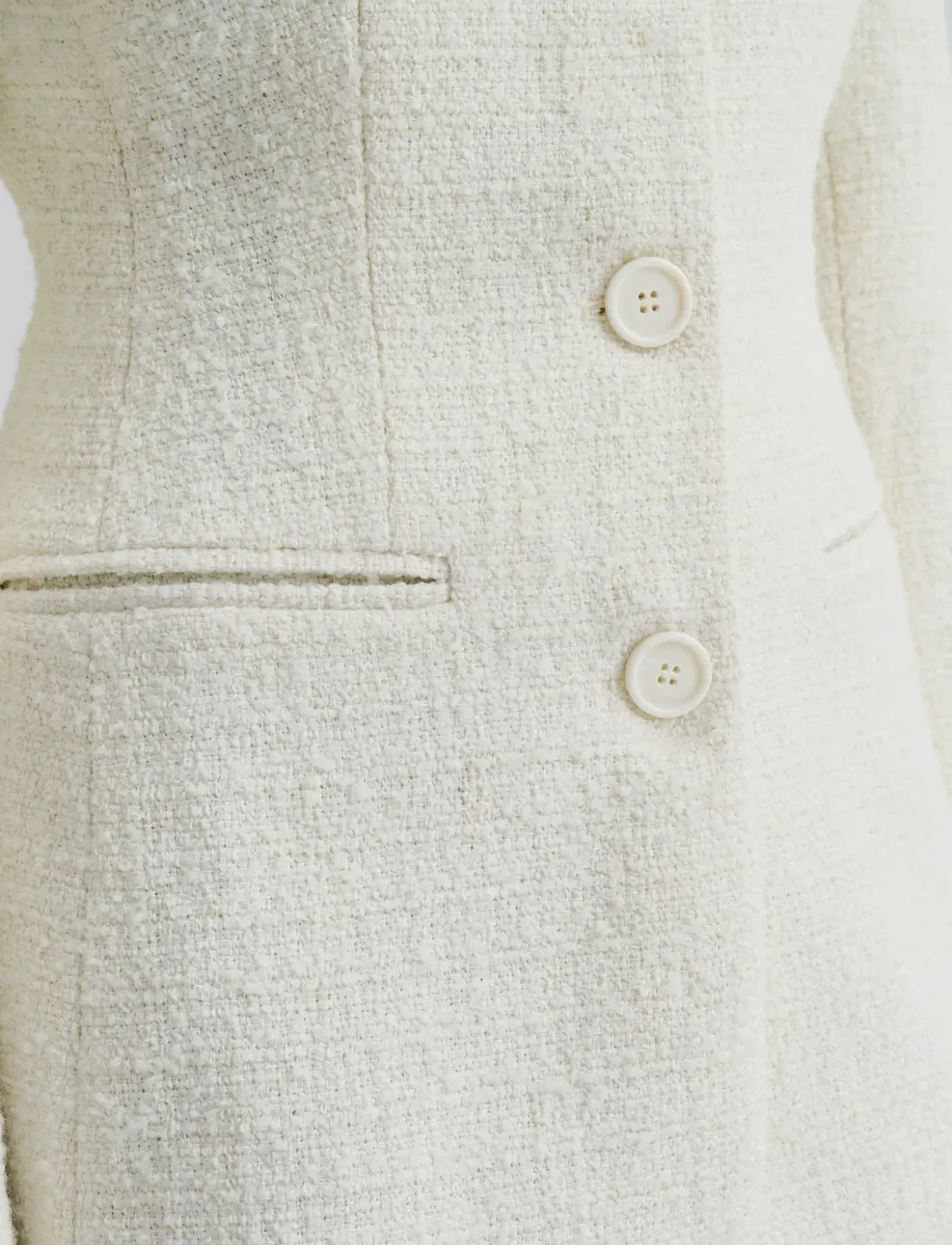 Malina - Carol fitted round neck blazer - Ühes joones nööpidega bleiserid - cream - 4