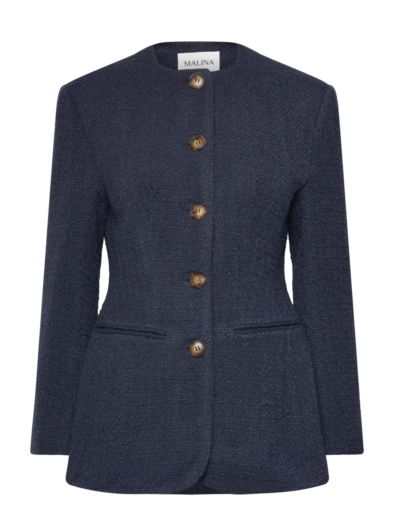 Malina Carol fitted round neck blazer - Blazere - DARK BLUE / navy
