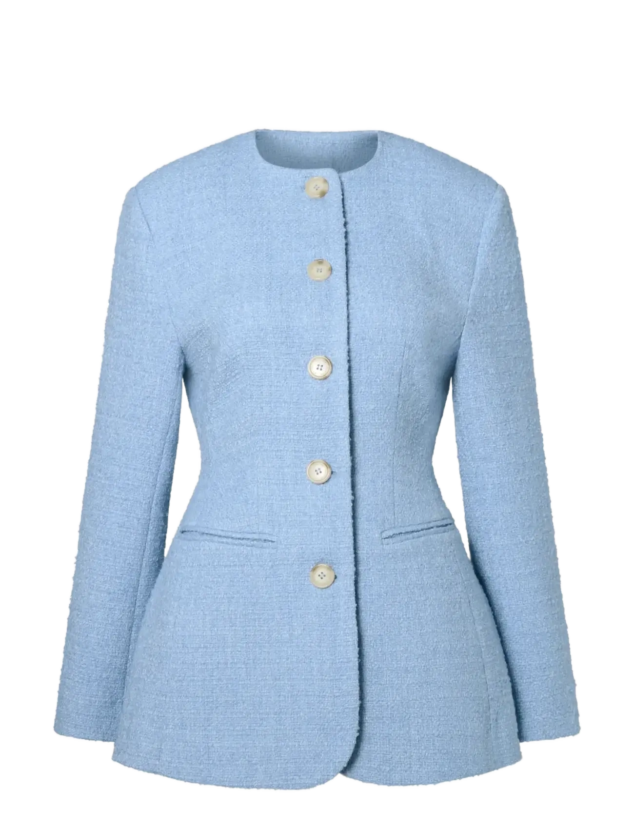 Carol fitted round neck blazer - SKY