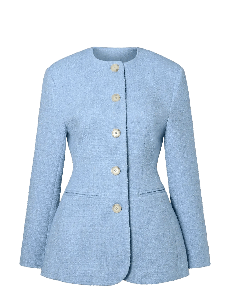 Malina - Carol fitted round neck blazer - enkelknäppta kavajer - sky - 1