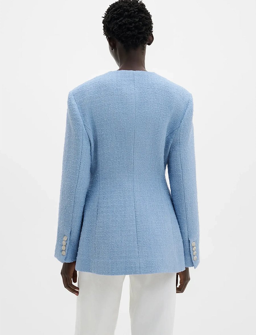 Malina - Carol fitted round neck blazer - blazers met één knopenrij - sky - 2