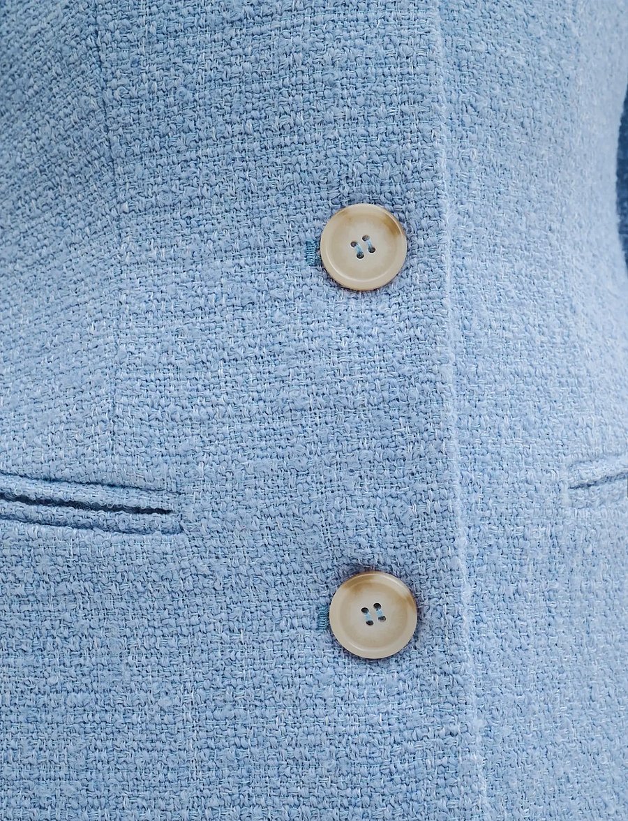 Malina - Carol fitted round neck blazer - blazers met één knopenrij - sky - 4