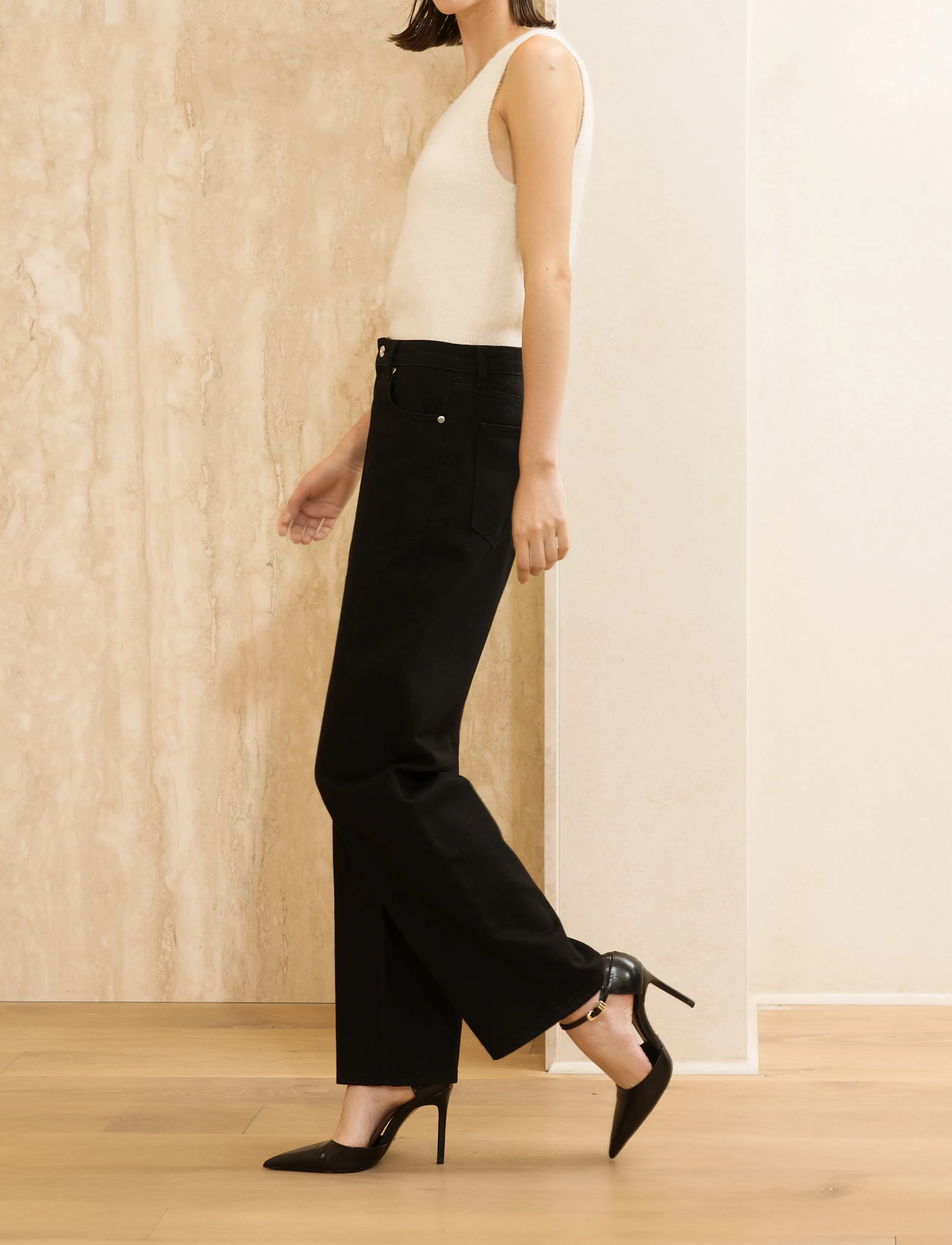 Malina Low rise soft jeans - Riided - BLACK / black