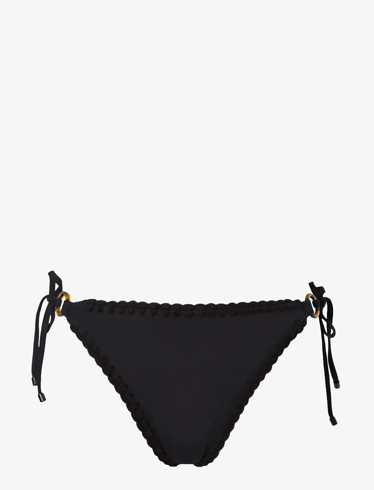 Malina - Roselyn Crochet Trimmed Bikini Bottom - bikinis mit seitenbändern - black - 1