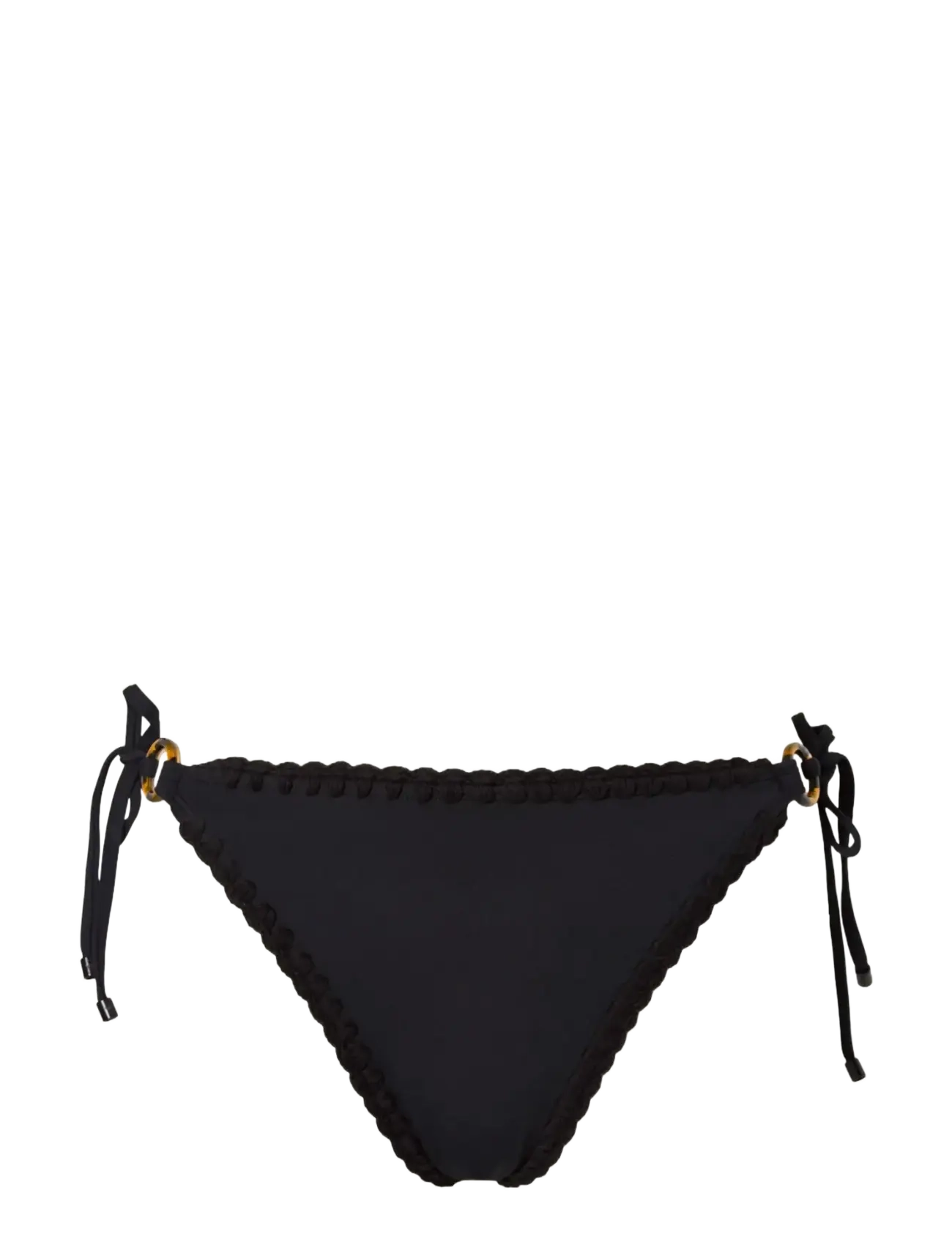 Roselyn Crochet Trimmed Bikini Bottom - BLACK