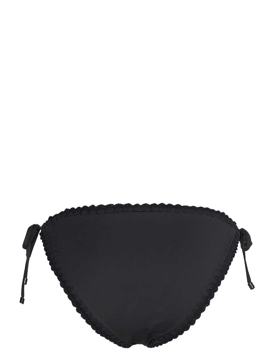 Malina - Roselyn Crochet Trimmed Bikini Bottom - küljelt seotavad bikiinid - black - 2
