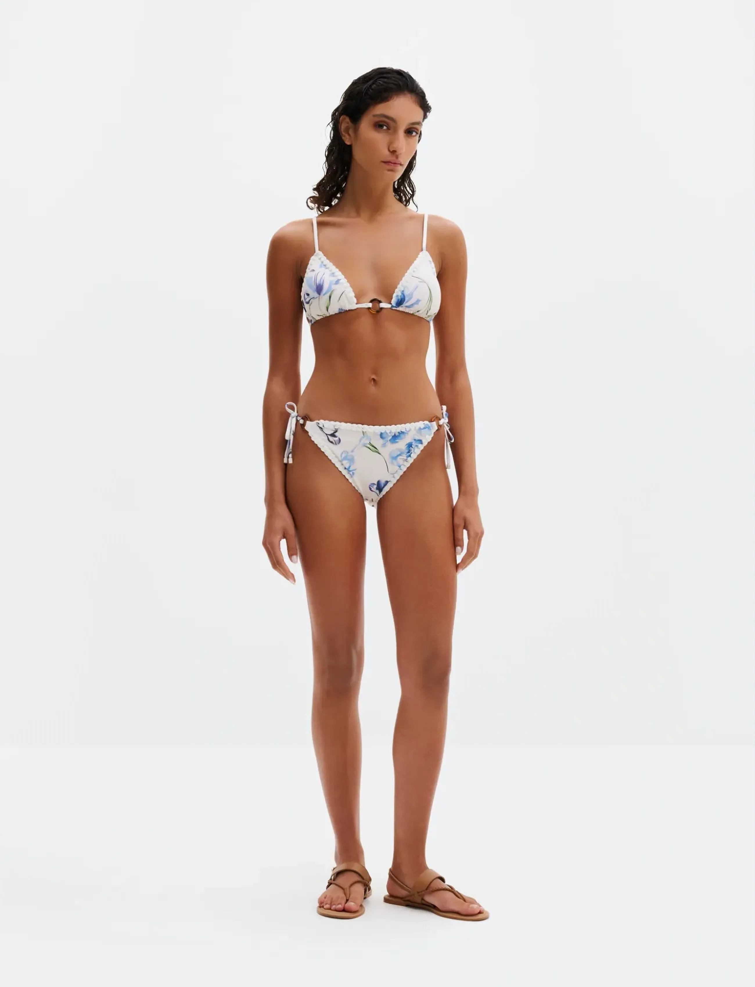 Malina - Roselyn crochet trimmed bikini bottom - bikinis mit seitenbändern - tulip blue - 4
