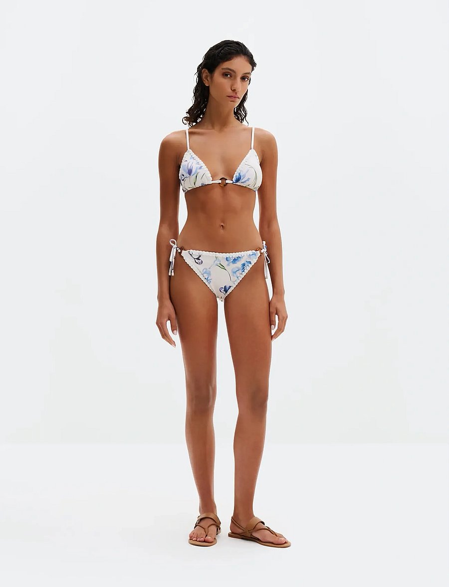 Malina - Roselyn Crochet Trimmed Bikini Bottom - side tie bikinitrosor - tulip blue - 4