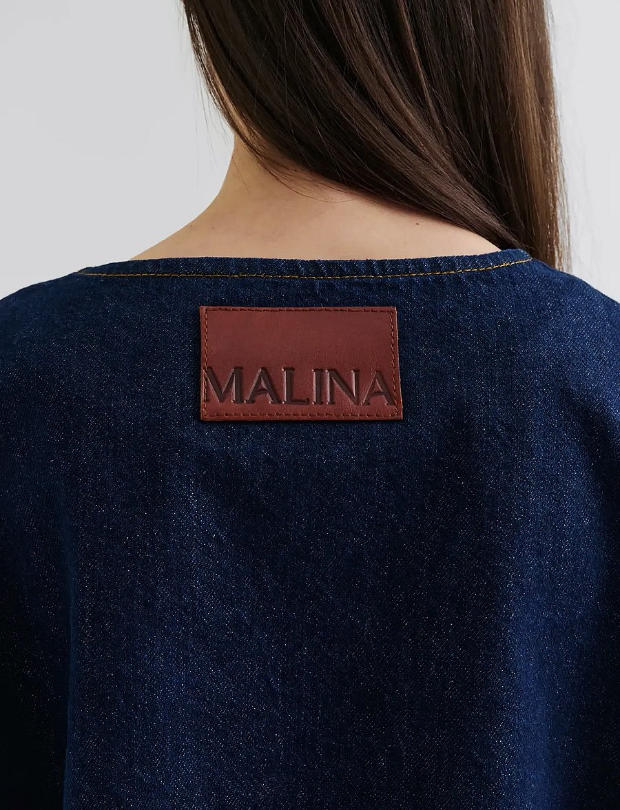 Malina - Elowen cropped denim jacket - jeansjackor - unwashed dark blue - 2