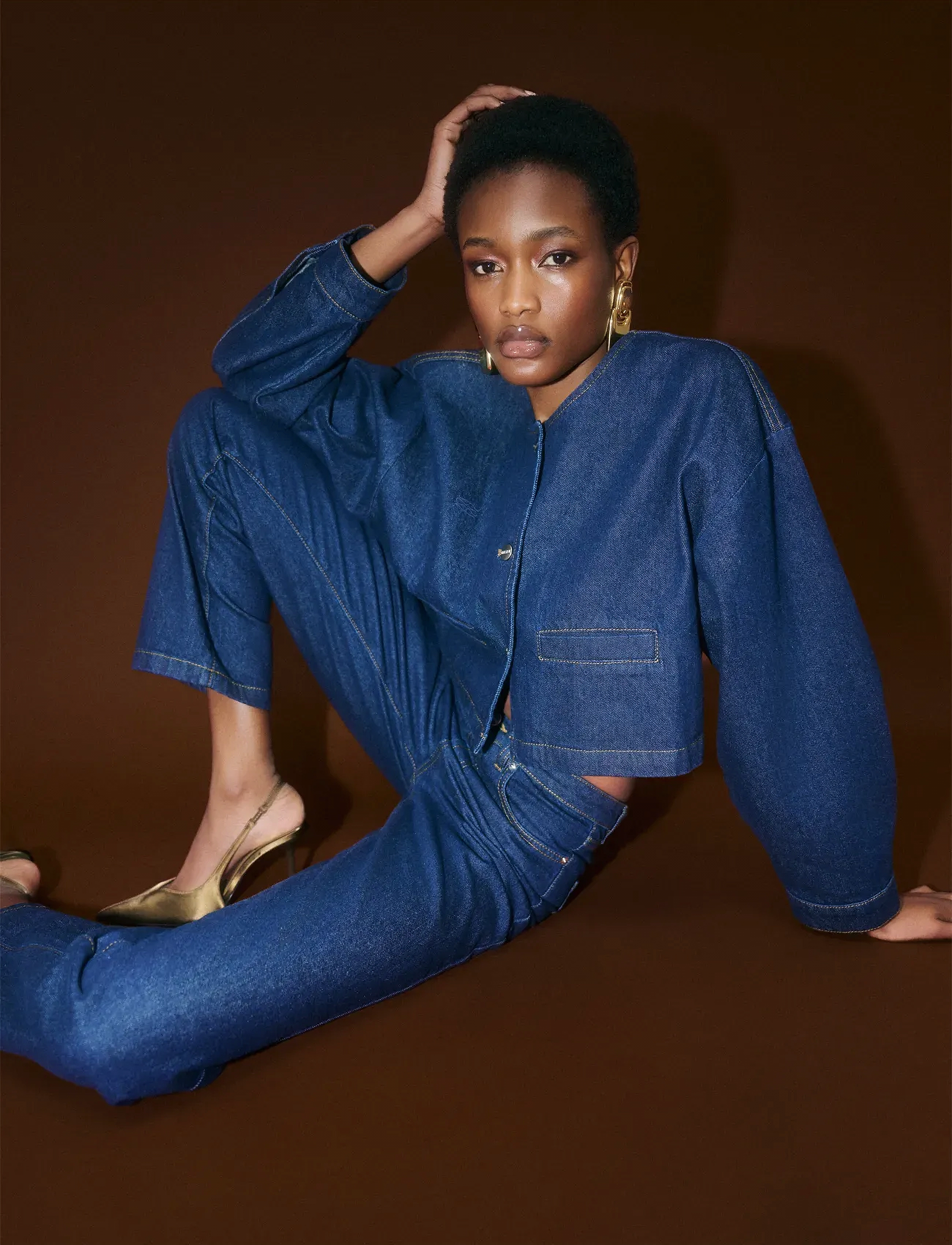 Malina Elowen Cropped Denim Jacket (BMA12248257) - Denim jackets