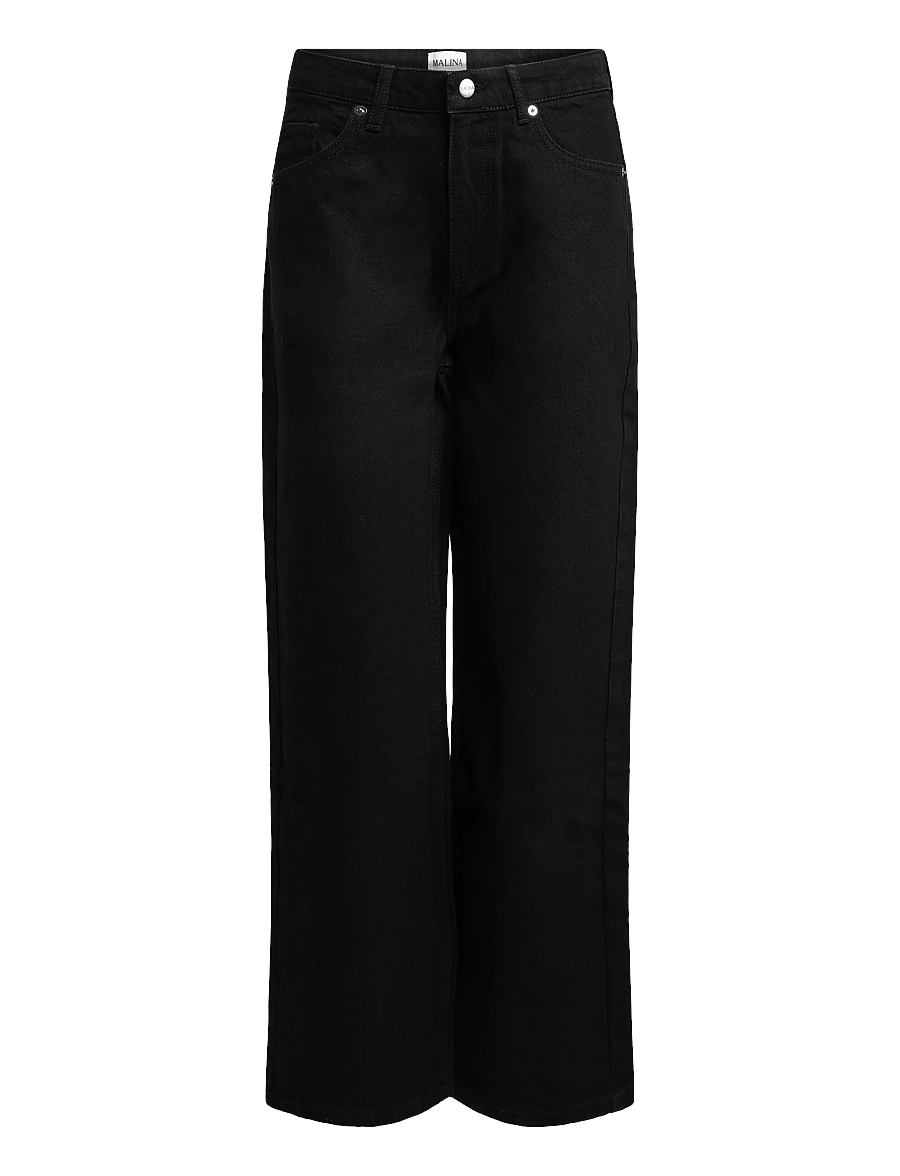 Malina - Matilda slouchy mid rise wide jeans - hosen mit weitem bein - black - 0