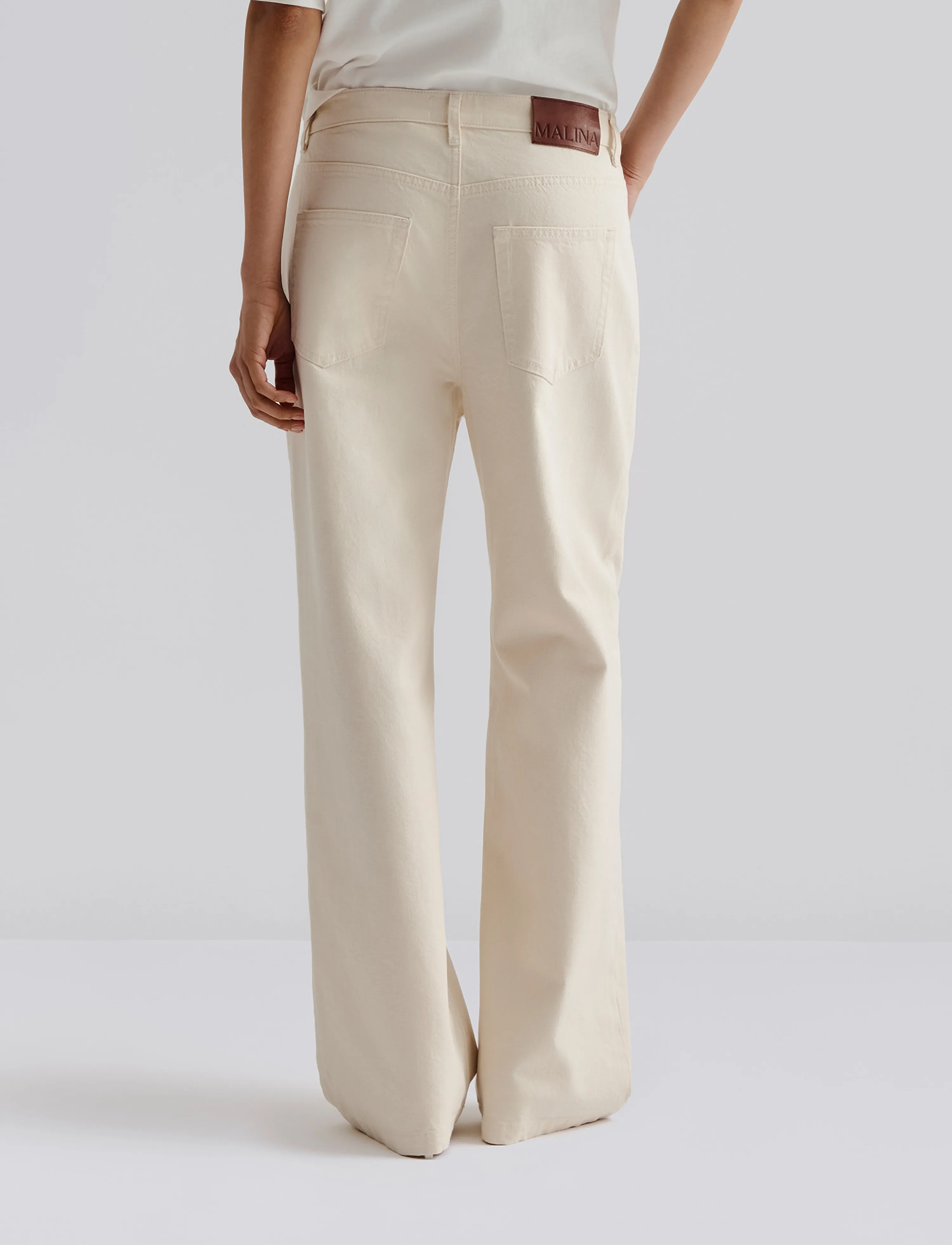 Malina - Matilda slouchy mid rise wide jeans - hosen mit weitem bein - cream - 3