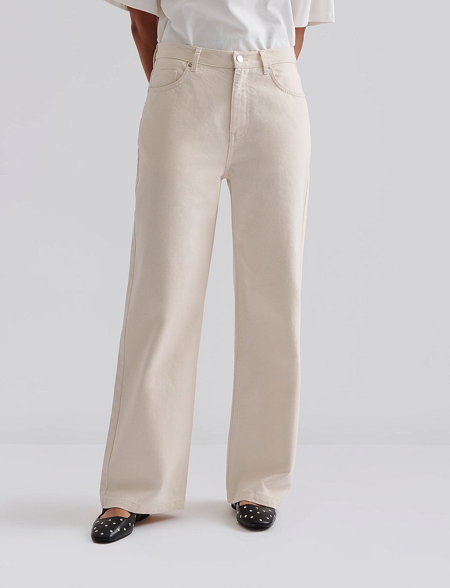 Malina - Matilda slouchy mid rise wide jeans - hosen mit weitem bein - cream - 5