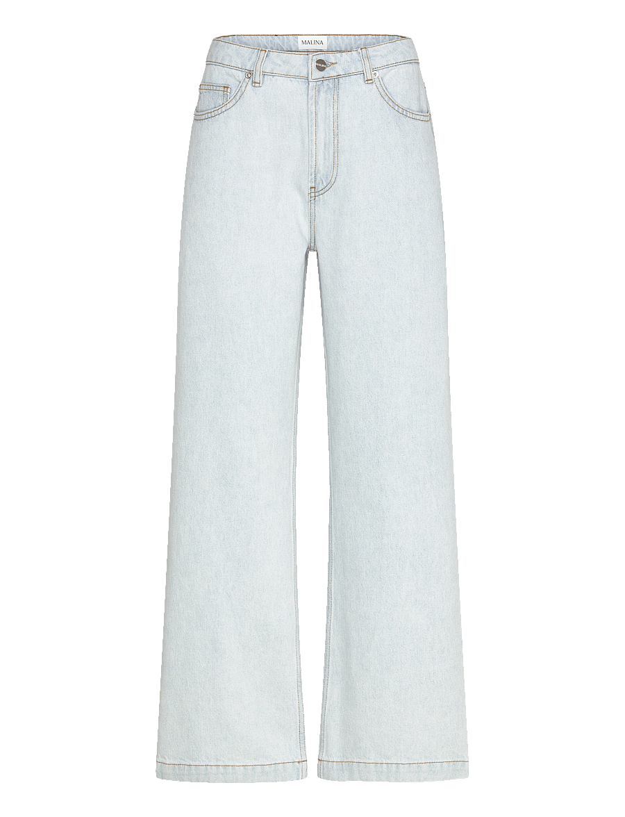 Malina - Matilda slouchy mid rise wide jeans - brede jeans - light blue wash - 1