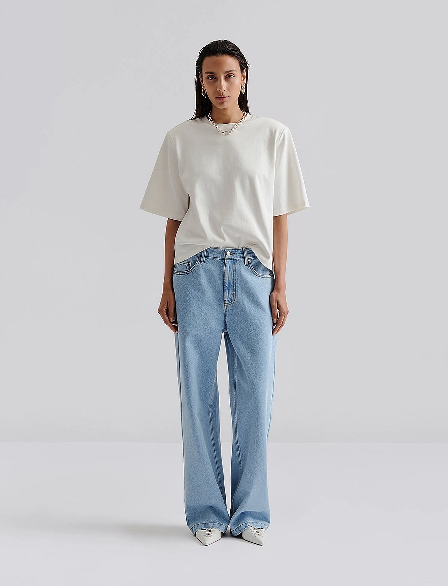 Malina - Matilda slouchy mid rise wide jeans - brede jeans - light blue wash - 0