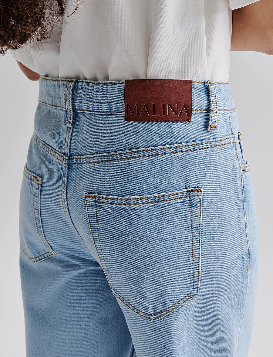 Malina - Matilda slouchy mid rise wide jeans - brede jeans - light blue wash - 4