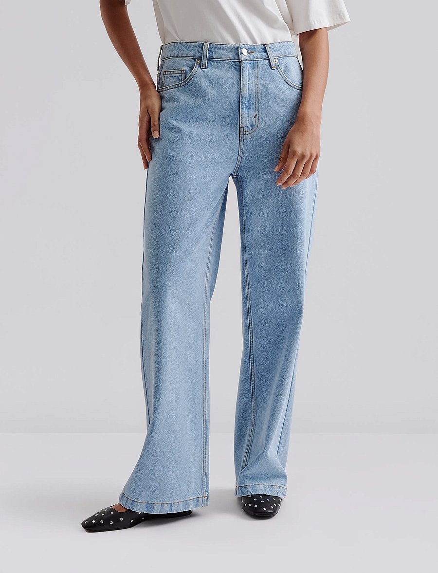 Malina - Matilda slouchy mid rise wide jeans - brede jeans - light blue wash - 5