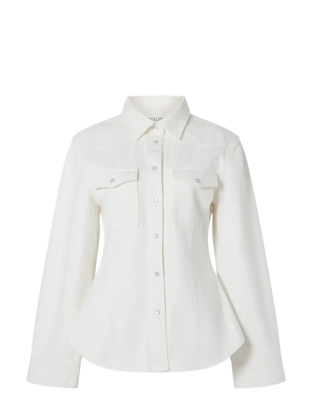 MALINA Anthea Fitted Waist Denim Shirt Weiß - 36 - Damen