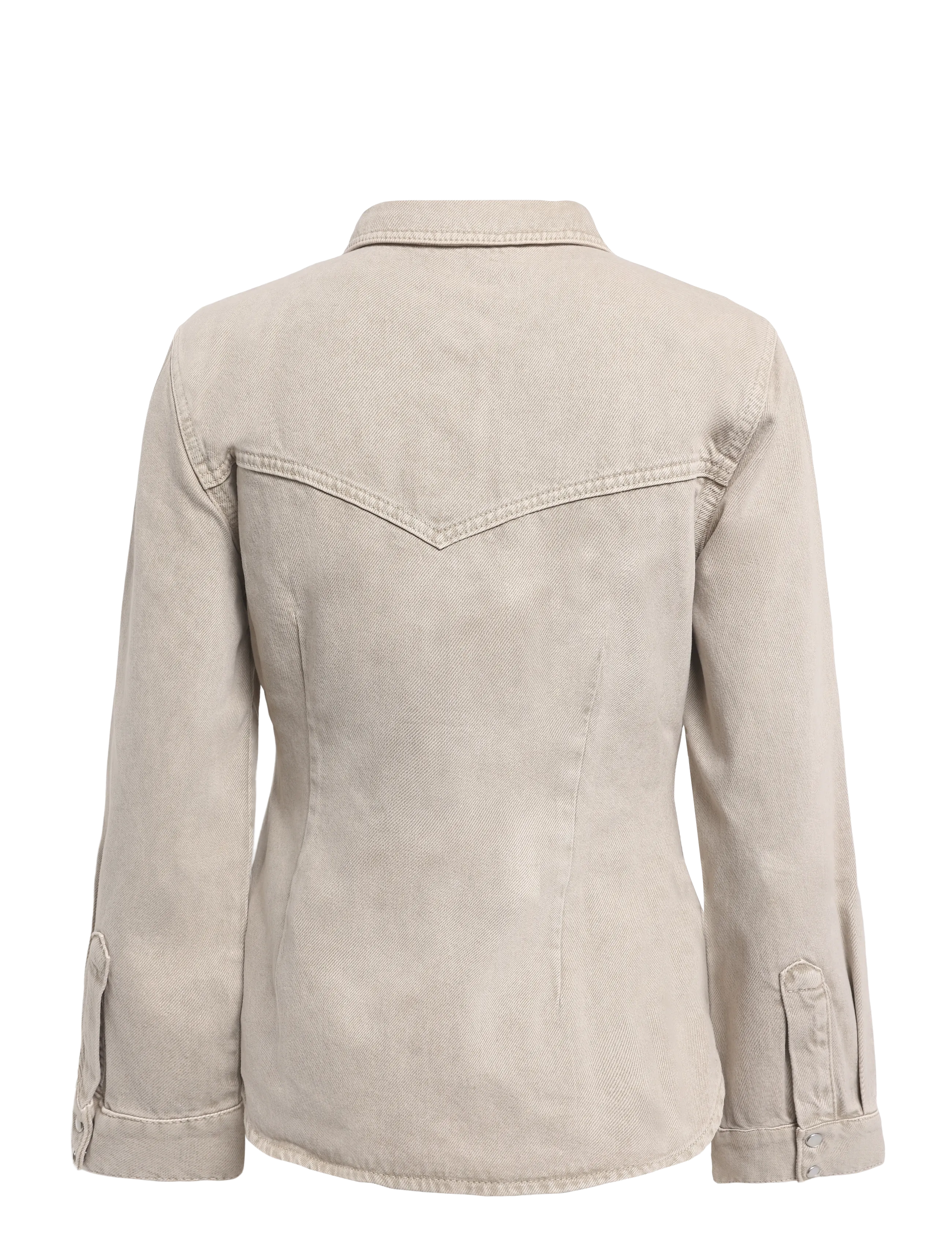 Malina - Anthea Fitted Waist Denim Shirt - overtøj - vintage beige wash - 1