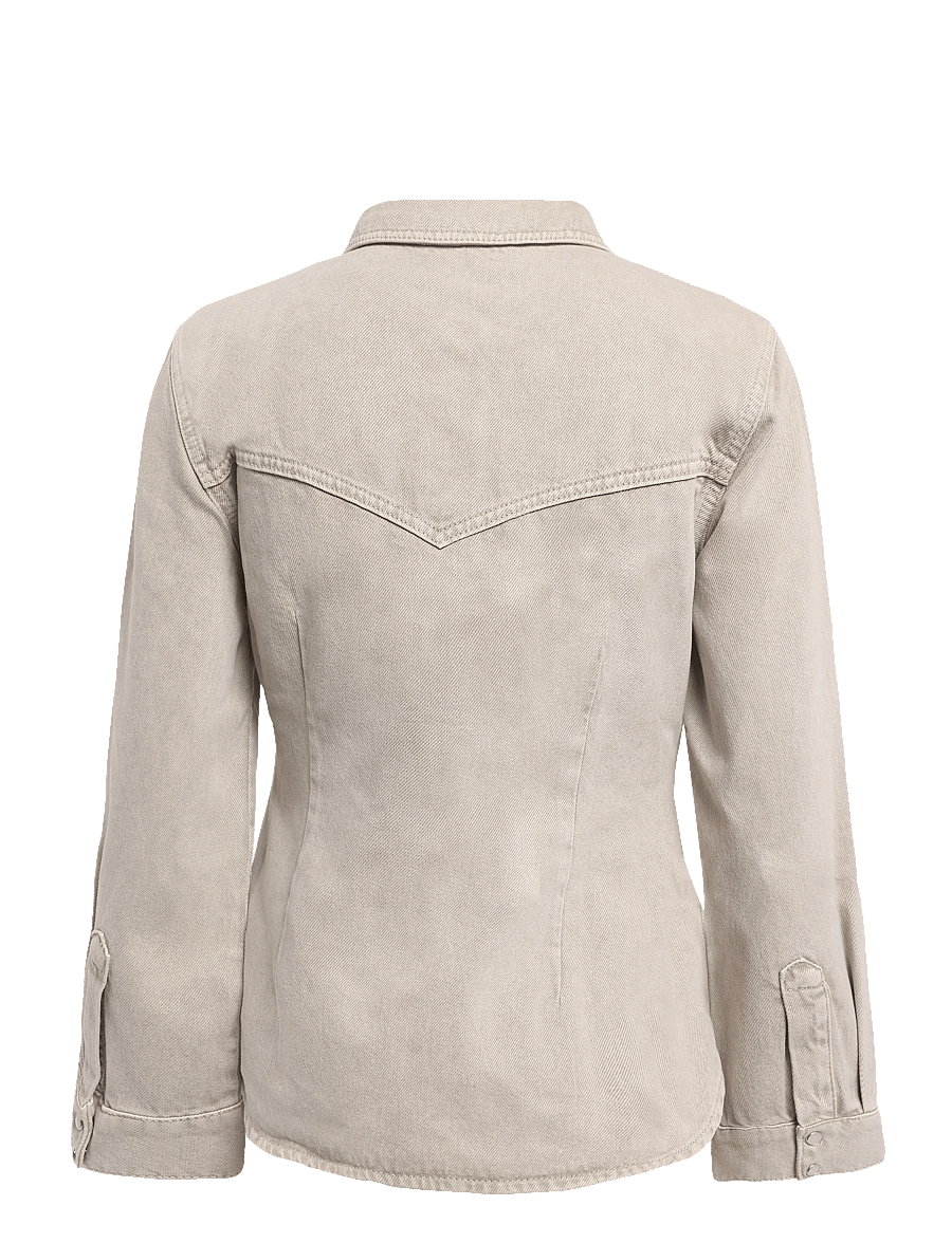 Malina - Anthea Fitted Waist Denim Shirt - jeanshemden - vintage beige wash - 1
