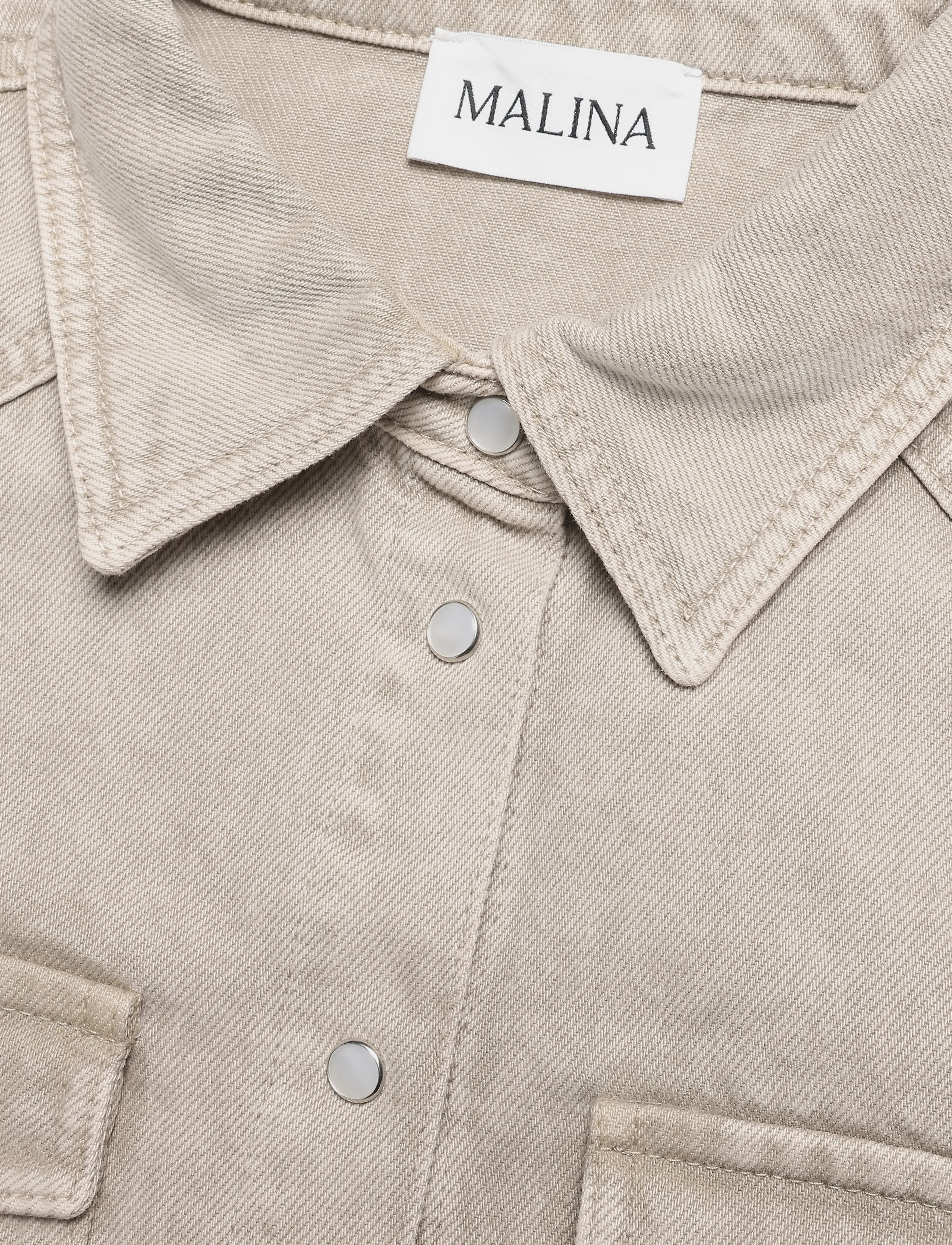 Malina - Anthea Fitted Waist Denim Shirt - overtøj - vintage beige wash - 2
