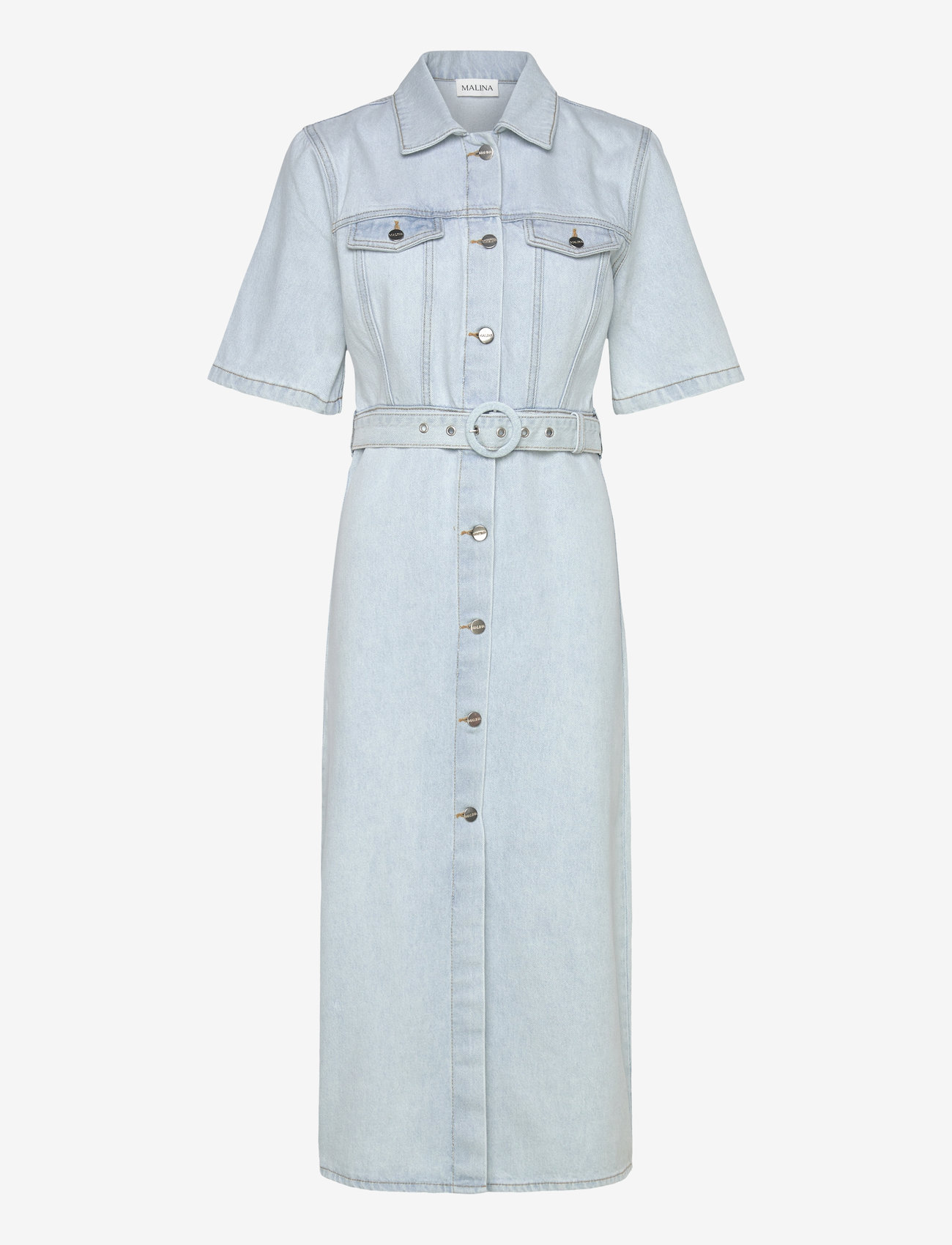 Malina - Eudora denim midi dress - light blue wash - 1