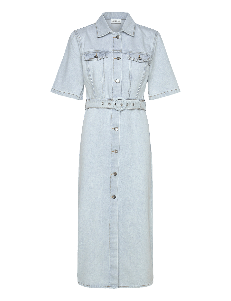 Malina - Eudora denim midi dress - hemdkleider - light blue wash - 1
