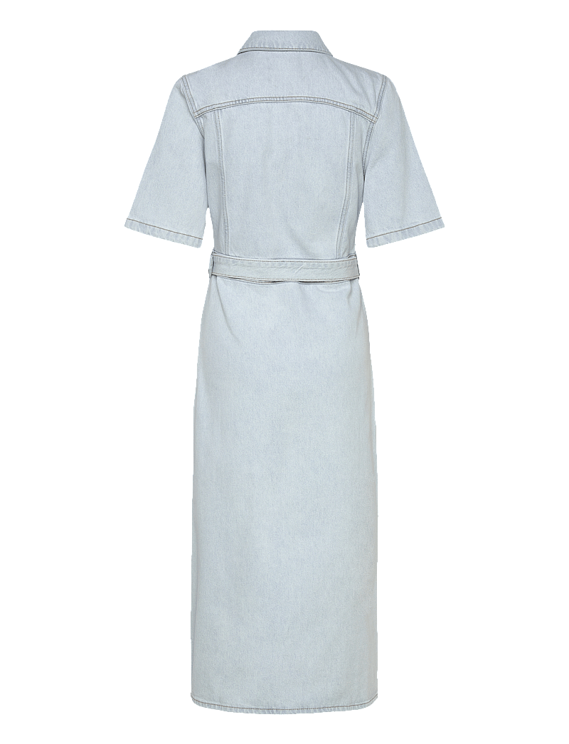 Malina - Eudora denim midi dress - skjortklänningar - light blue wash - 2