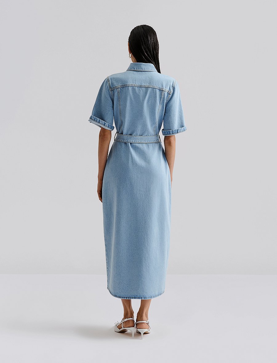Malina - Eudora denim midi dress - hemdkleider - light blue wash - 3