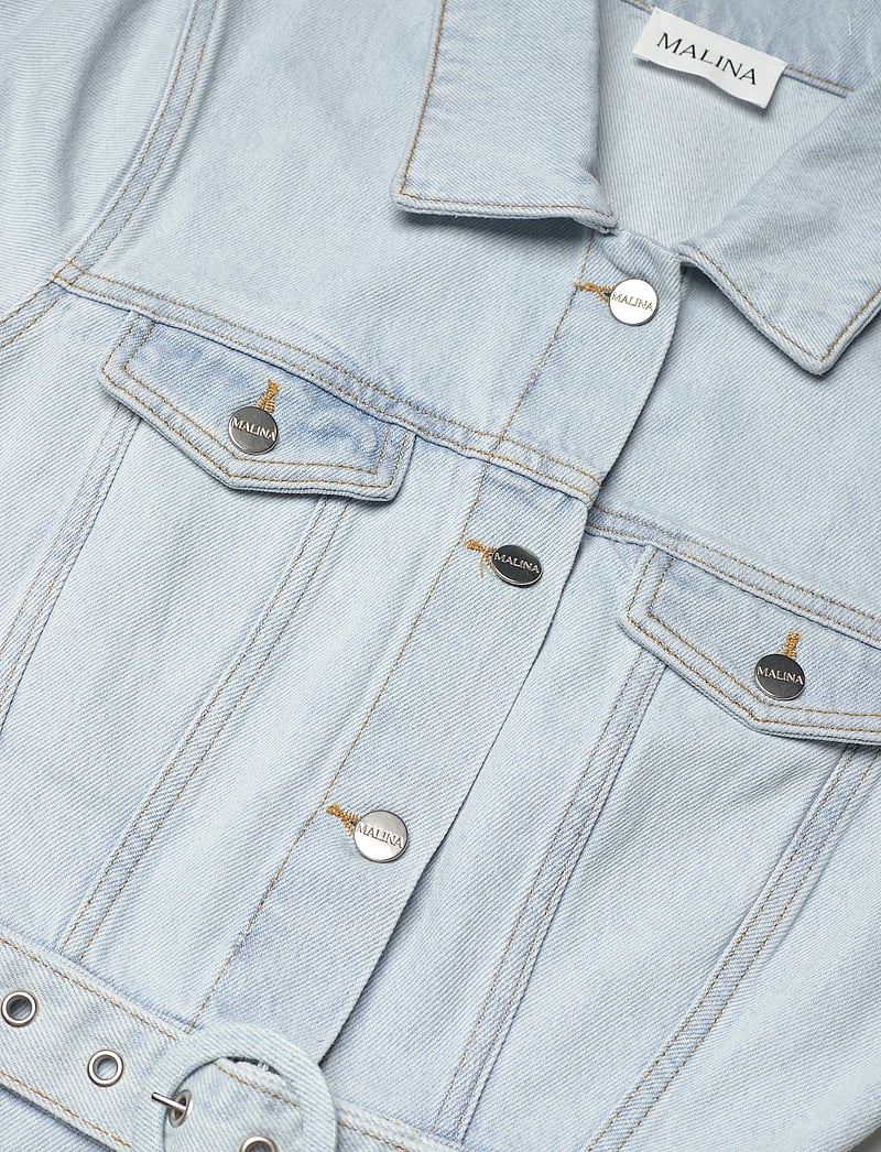 Malina - Eudora denim midi dress - skjortklänningar - light blue wash - 5