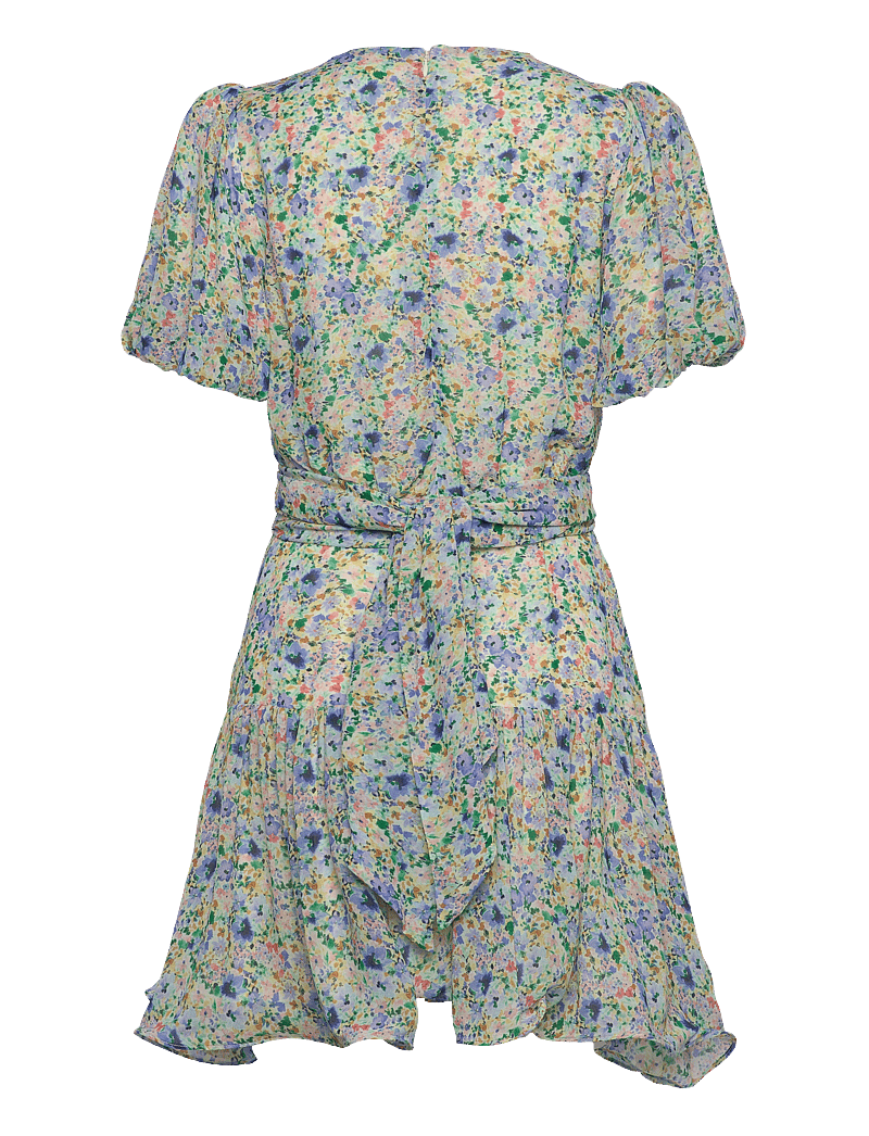 Malina - Lone v-neck chiffong mini dress - vasaras kleitas - ditsy - 2