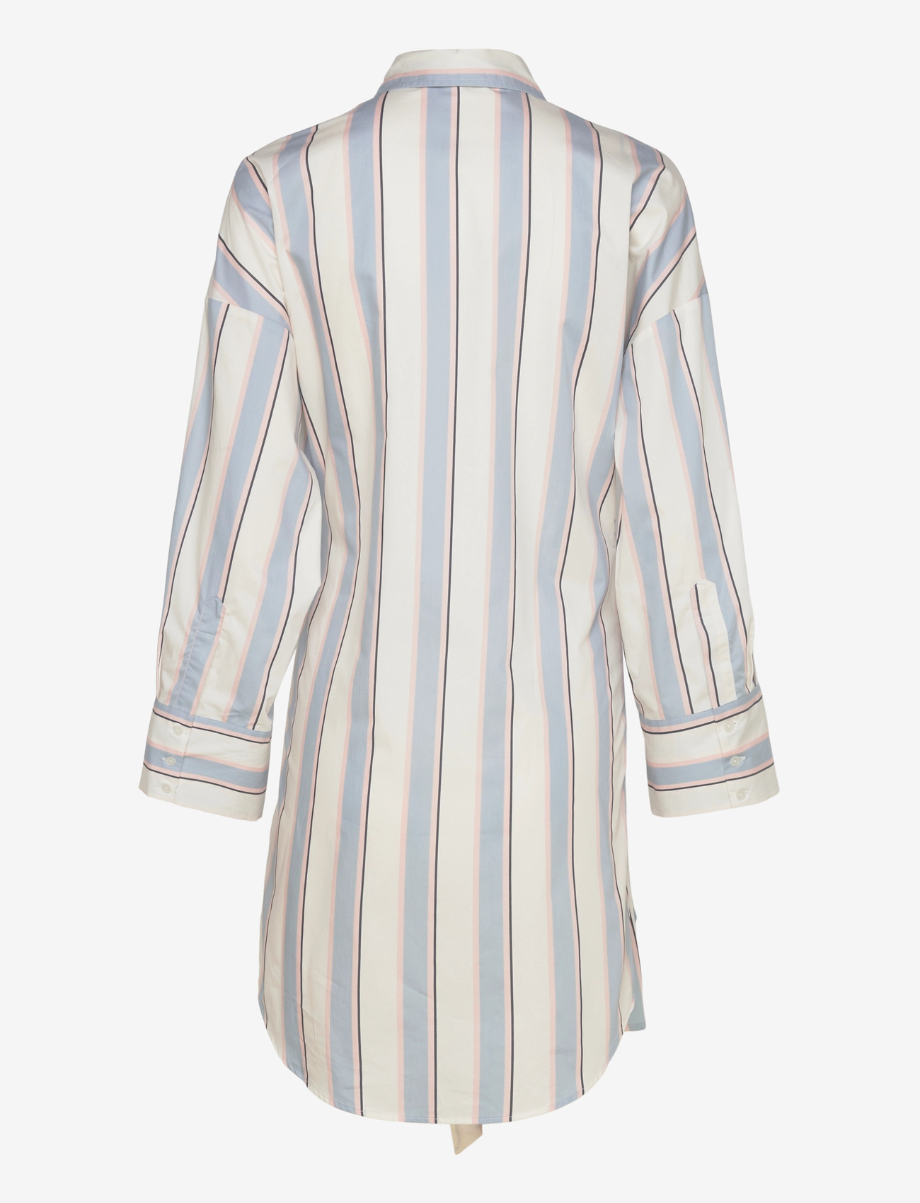 Malina - Althea tie up shirt dress - sky blue stripe - 1