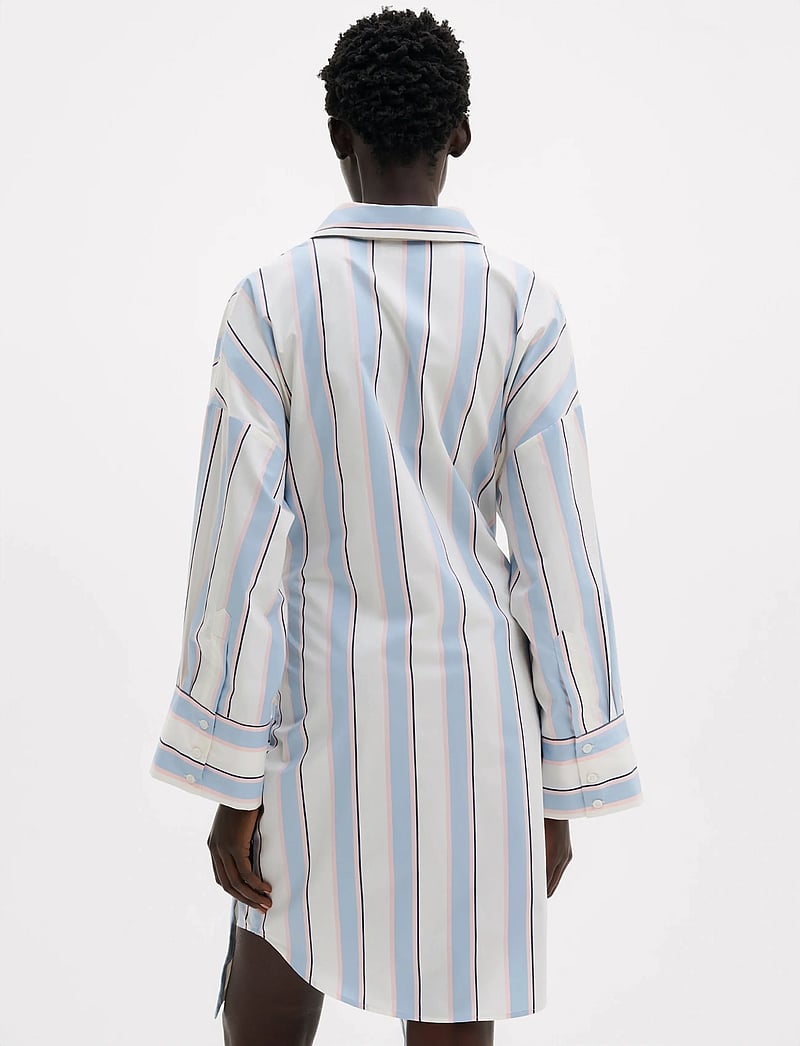 Malina - Althea tie up shirt dress - shirt dresses - sky blue stripe - 4