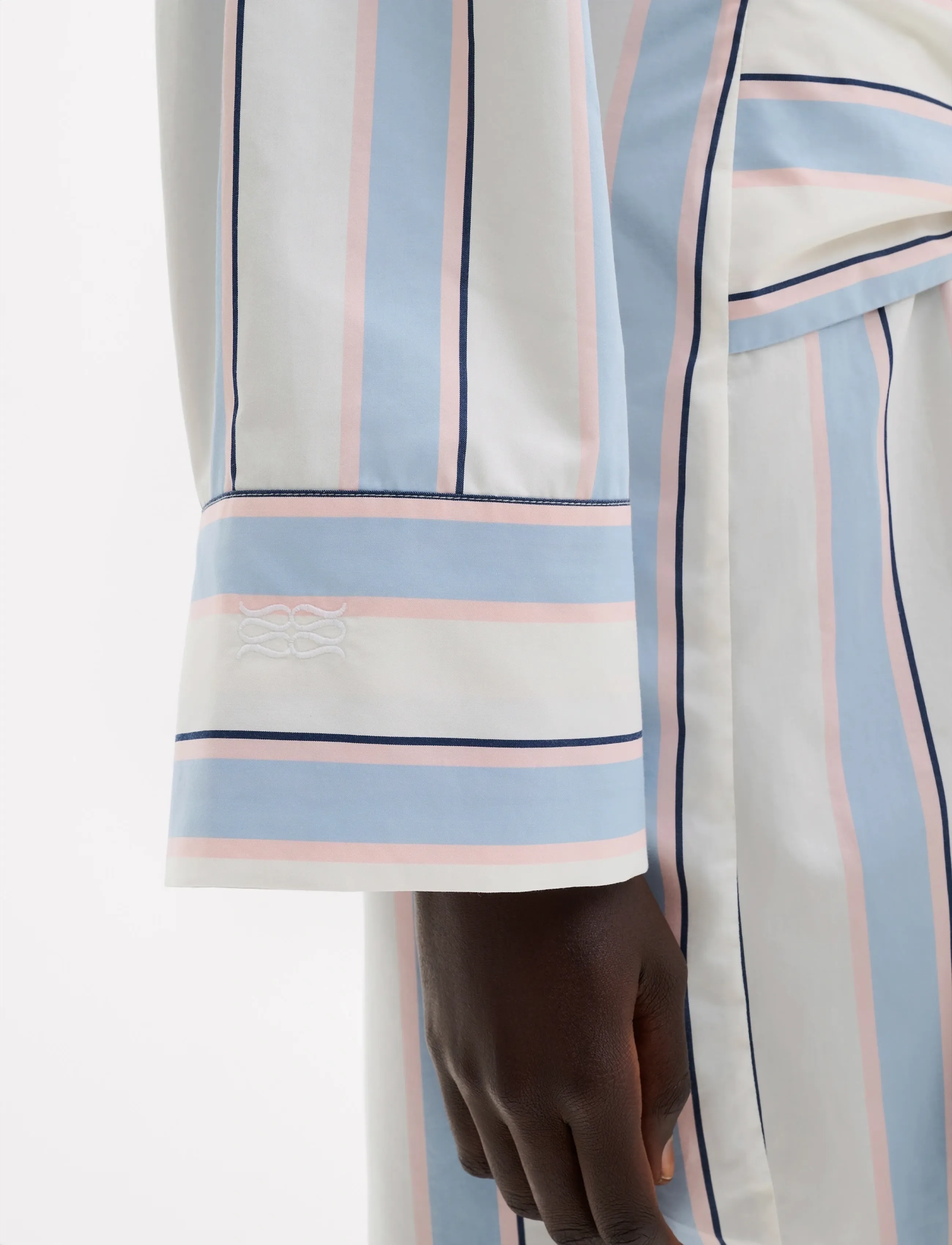 Malina - Althea tie up shirt dress - robes chemises - sky blue stripe - 5