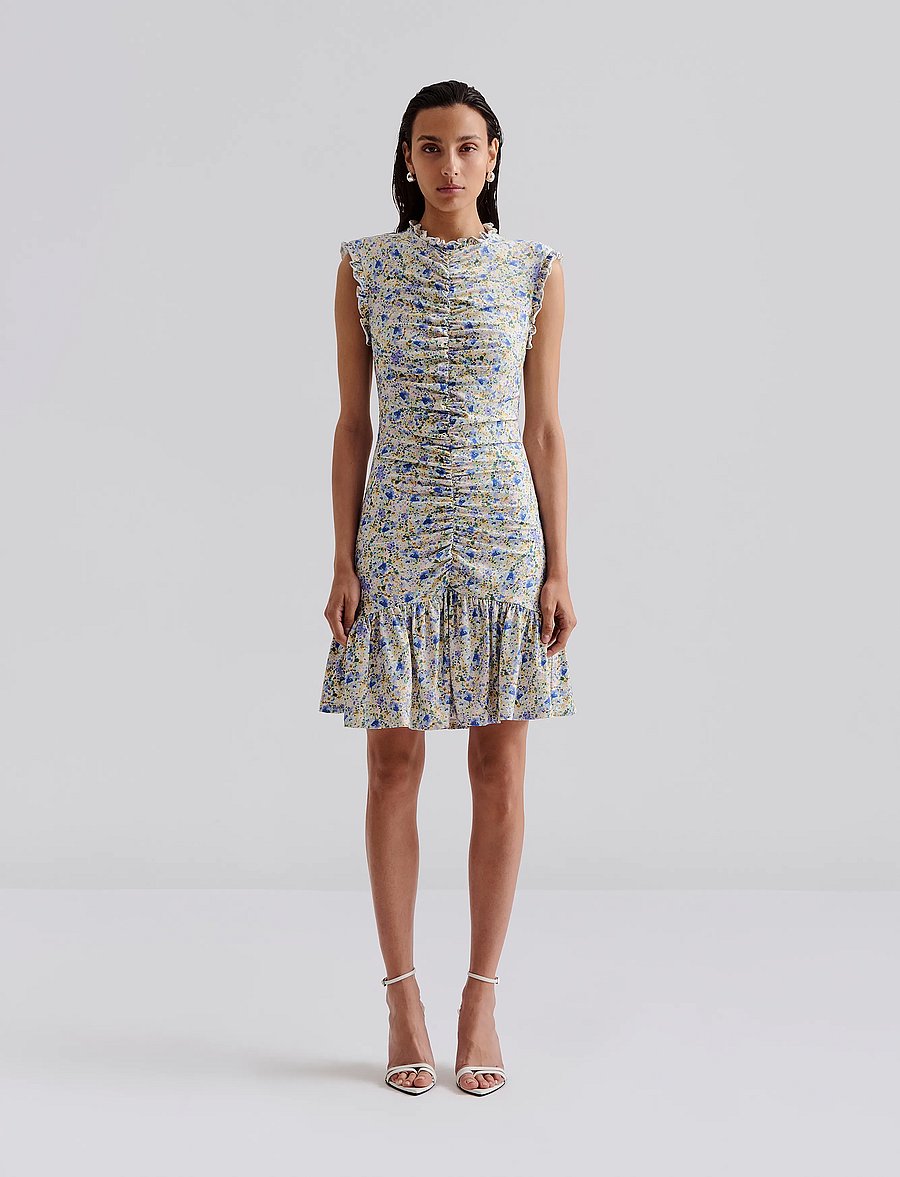 Malina - Agnes draped jersey mini dress - suvekleidid - ditsy - 0