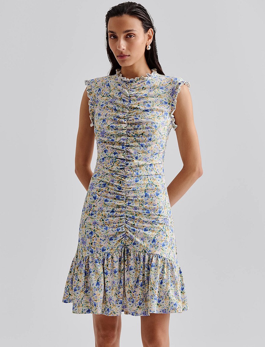Malina - Agnes draped jersey mini dress - suvekleidid - ditsy - 4