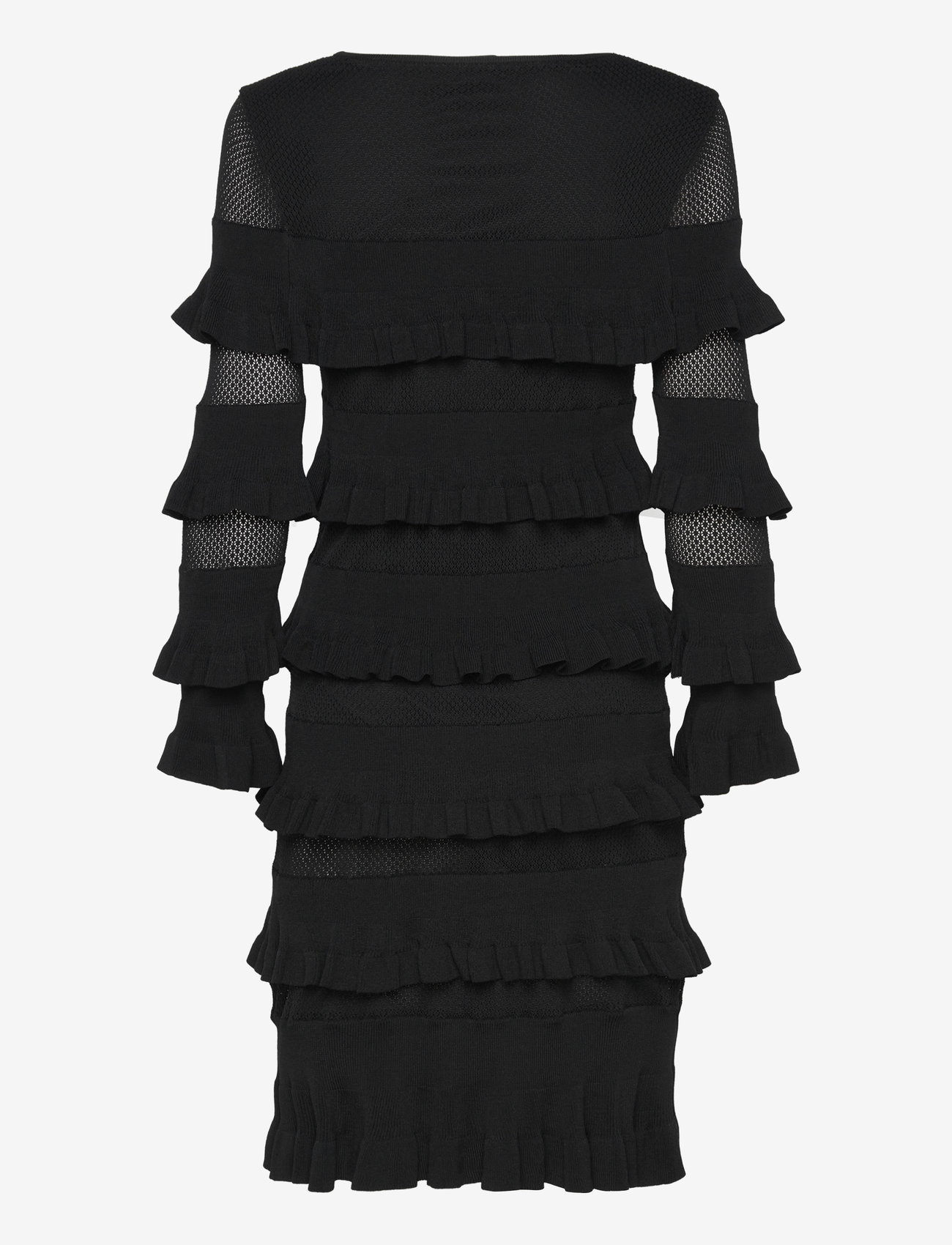 Malina - Violet frill knitted mini dress - festklänningar - black - 2