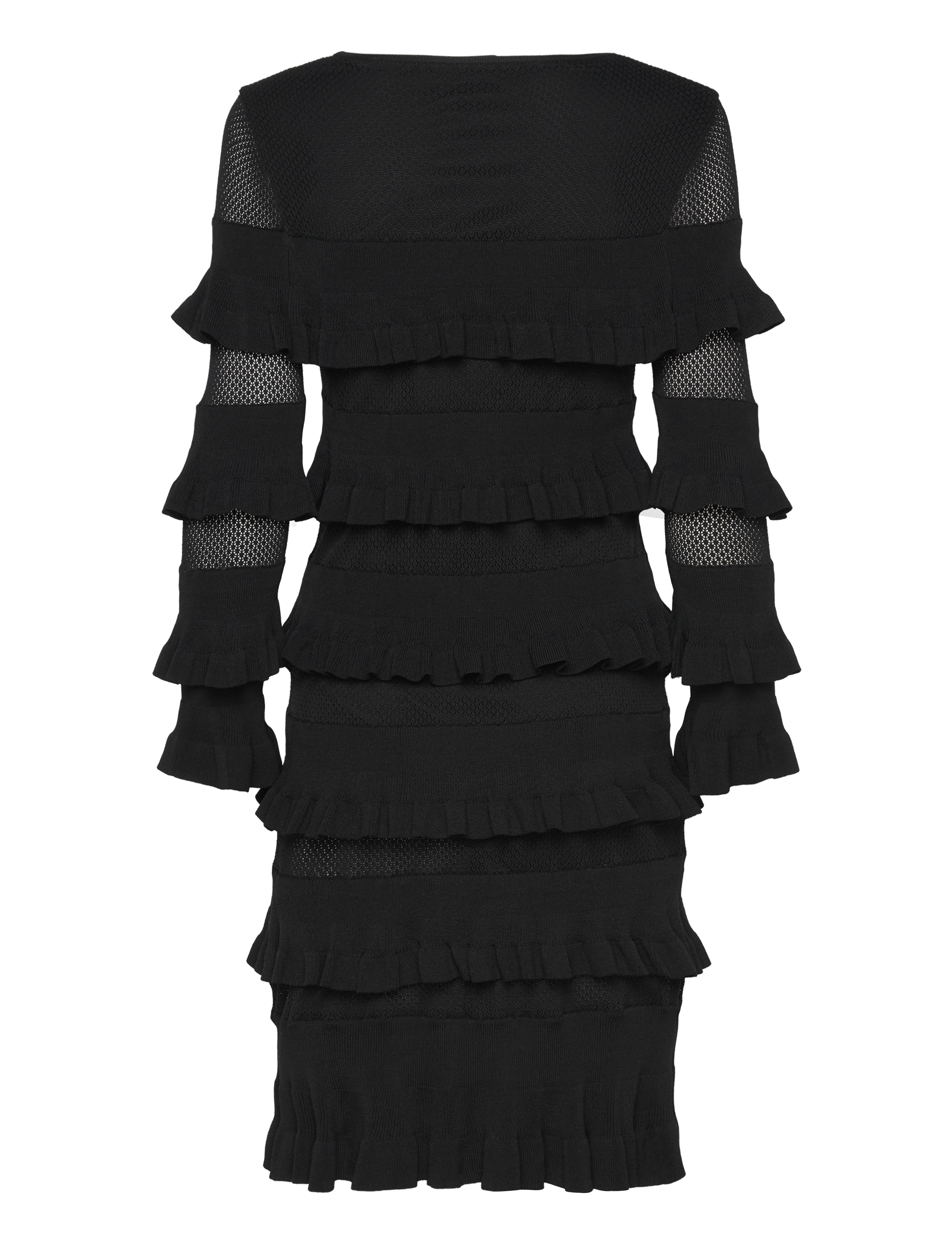 Malina - Violet frill knitted mini dress - partykleider - black - 2