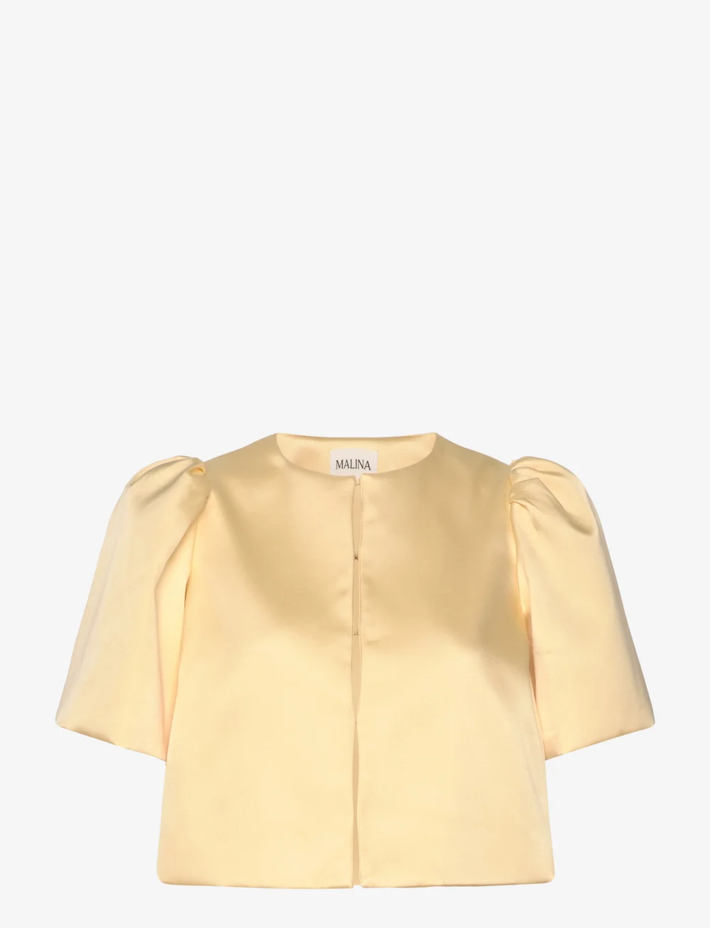 Malina - Serena short sleeve wrap blouse - kortærmede bluser - lemon - 1