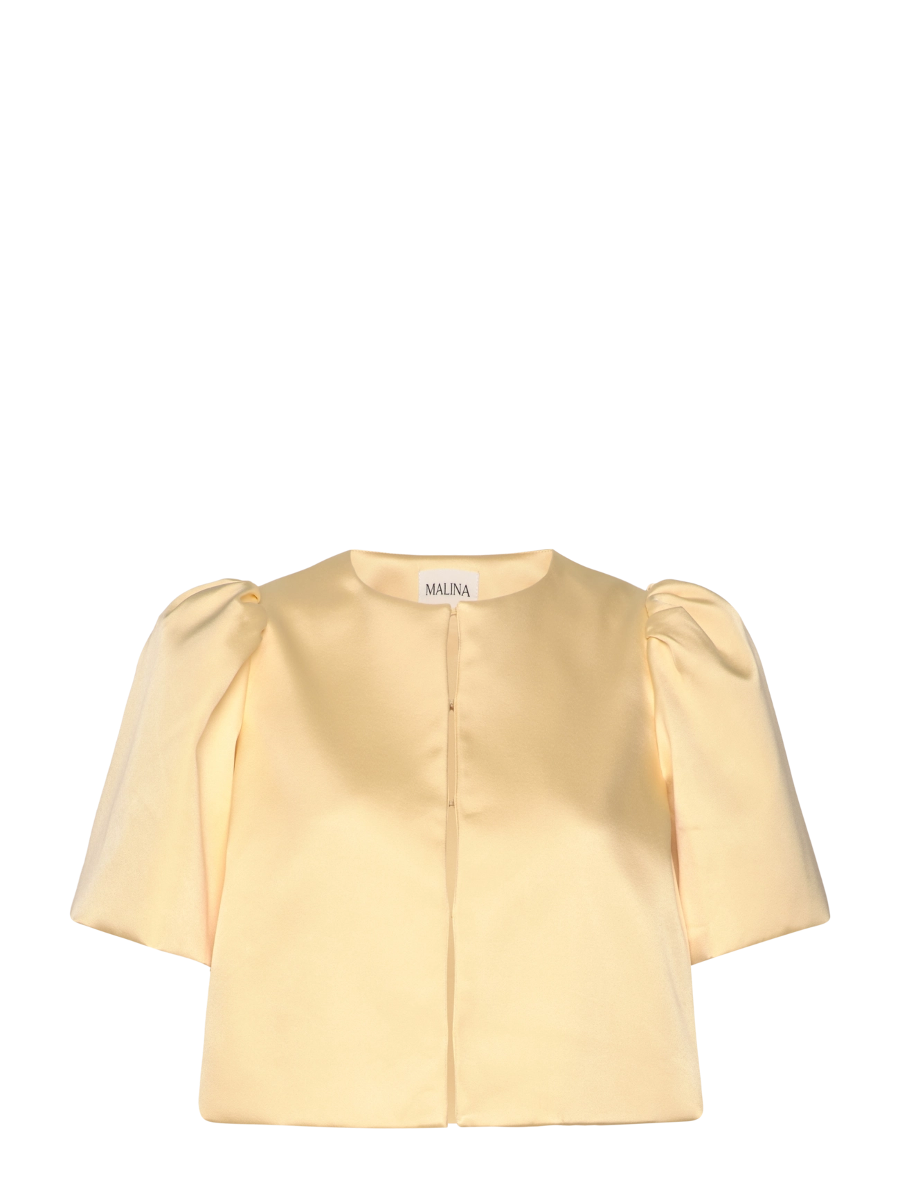 Malina - Serena short sleeve wrap blouse - lemon - 1