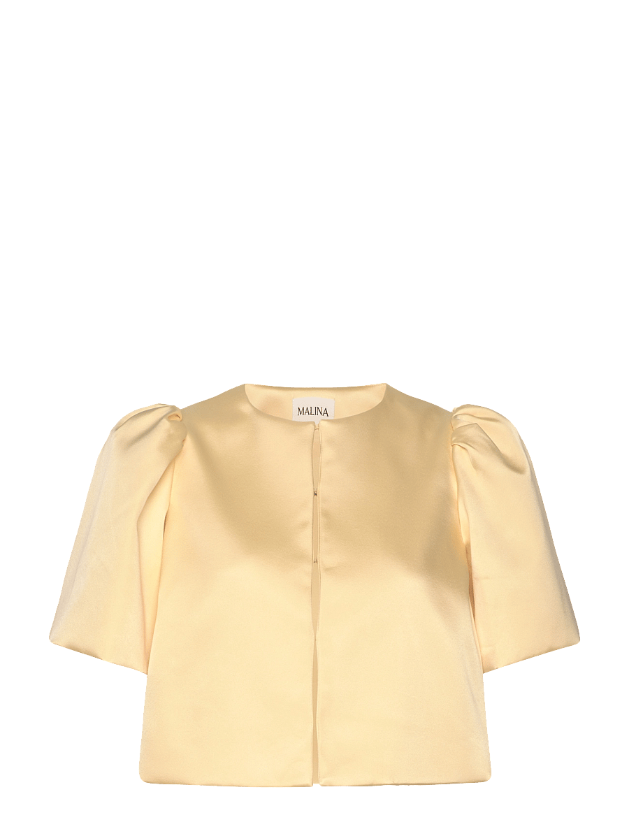 Malina - Serena short sleeve wrap blouse - lemon - 1